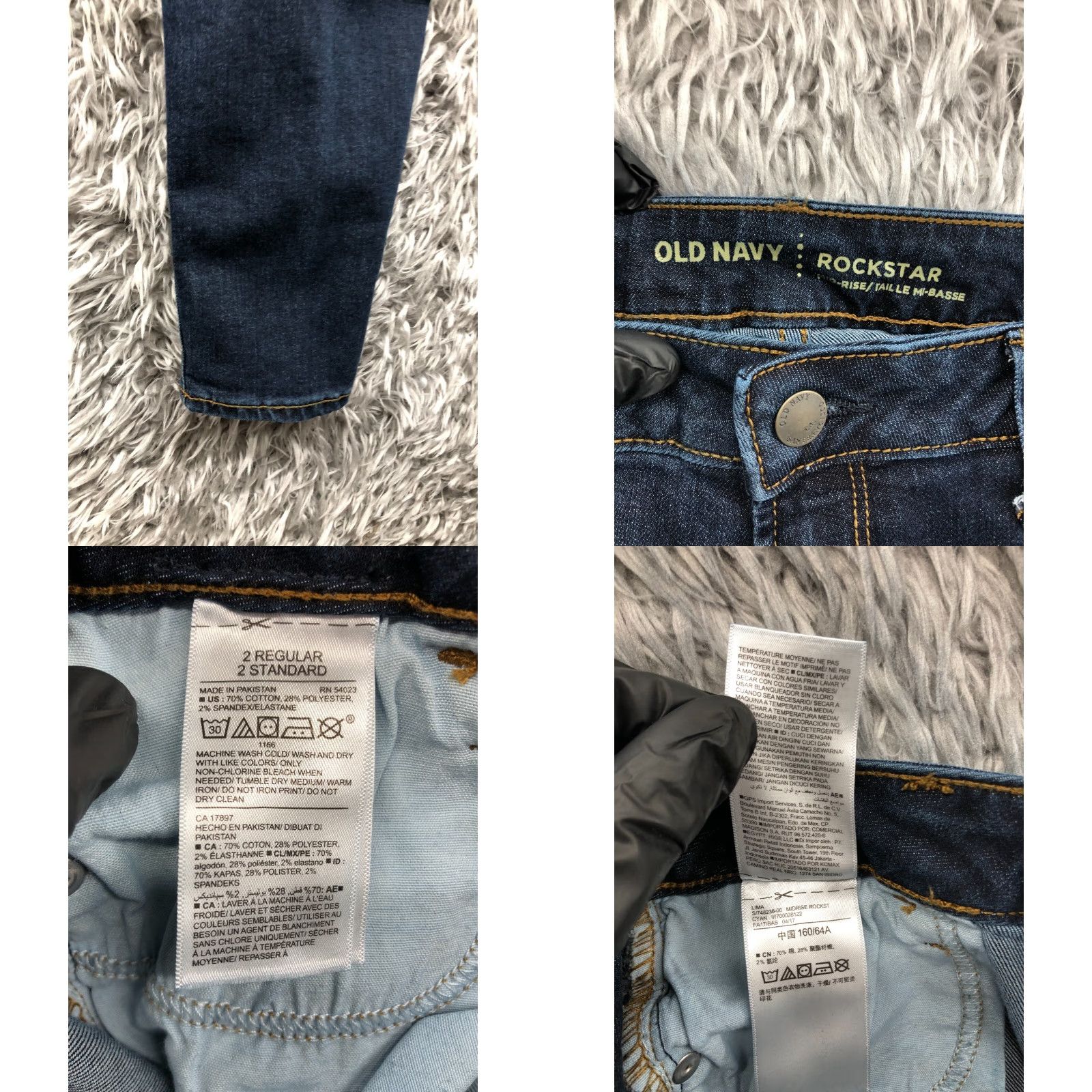 Old Navy Old Navy Rockstar Skinny Jeans Womens Size 2 Medium Wash Blue Denim 5-Pocket Regular Rise Slim Jeans Mens Womens Boys Girls Size 26" / US 2 / IT 38 - 8 Thumbnail