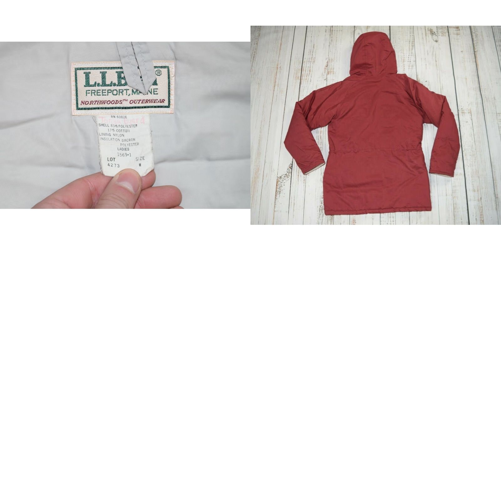 Vintage VINTAGE L.L. Bean MAROON RED NORTHWOODS LADIES PARKA JACKET Coat Parka Womens M Hiking 80s USA DACRON SNAPS Zipper Drawstring Size M / US 6-8 / IT 42-44 - 8 Thumbnail