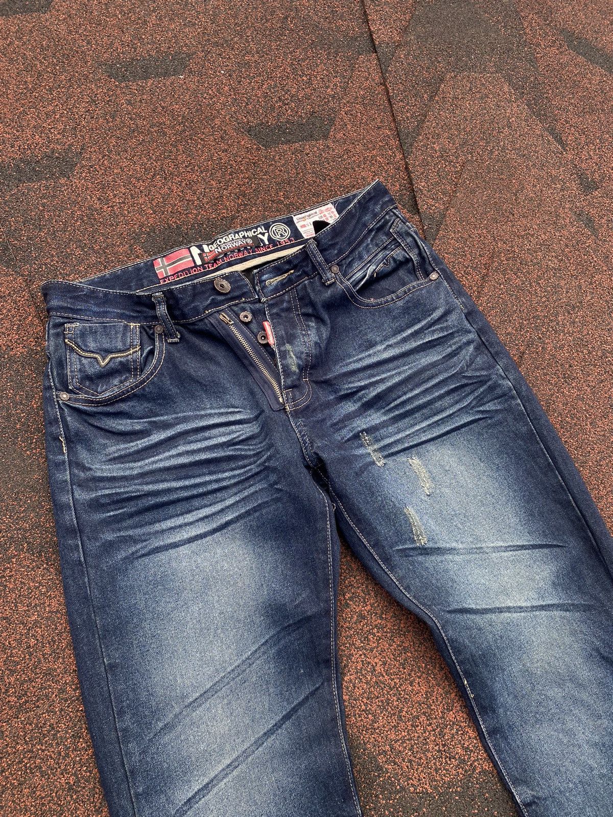 Japanese Brand Vintage Geographical Norway Labirinthe Jeans Blue Mens Size US 33 - 5 Thumbnail