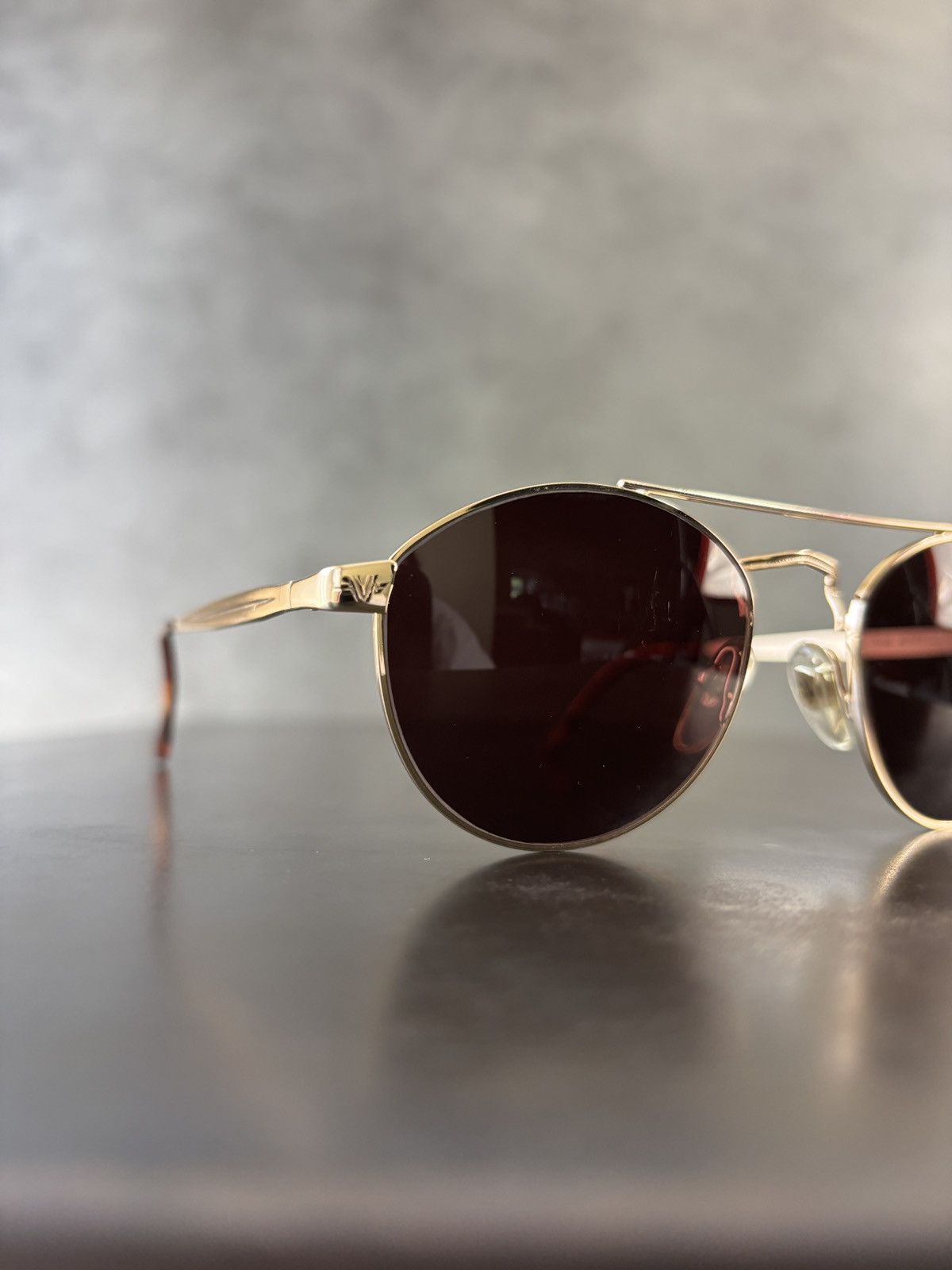 Vintage 1990s Vintage Sunglasses Made in Italy Metal Giorgio Armani Size ONE SIZE - 17 Thumbnail