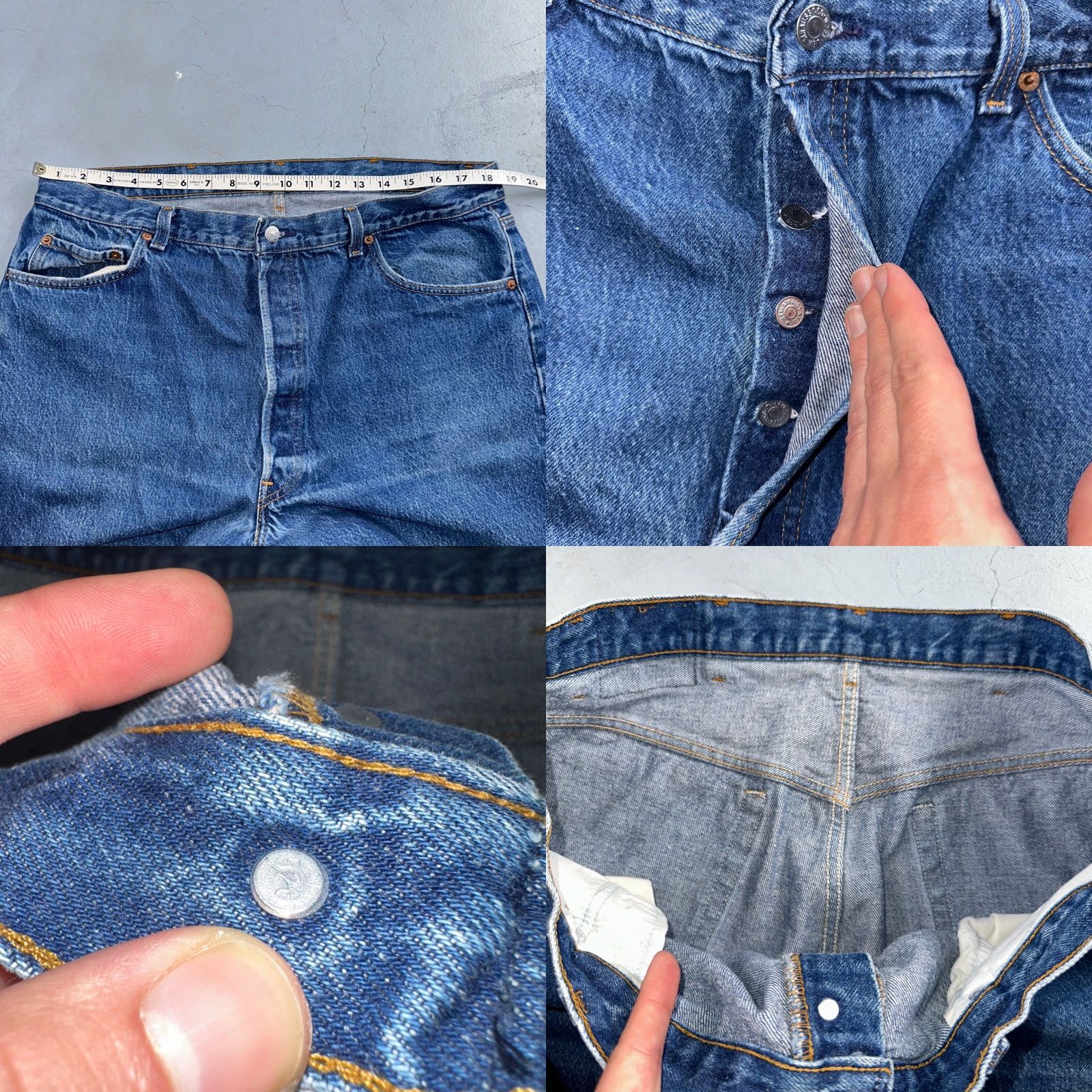 Levi's VINTAGE Levi's 501 Jeans Men 42x33 Straight 90s USA Blue Med Wash Denim 501 Series Home 42 Regular Medium Mens Size US 42 / EU 58 - 8 Thumbnail