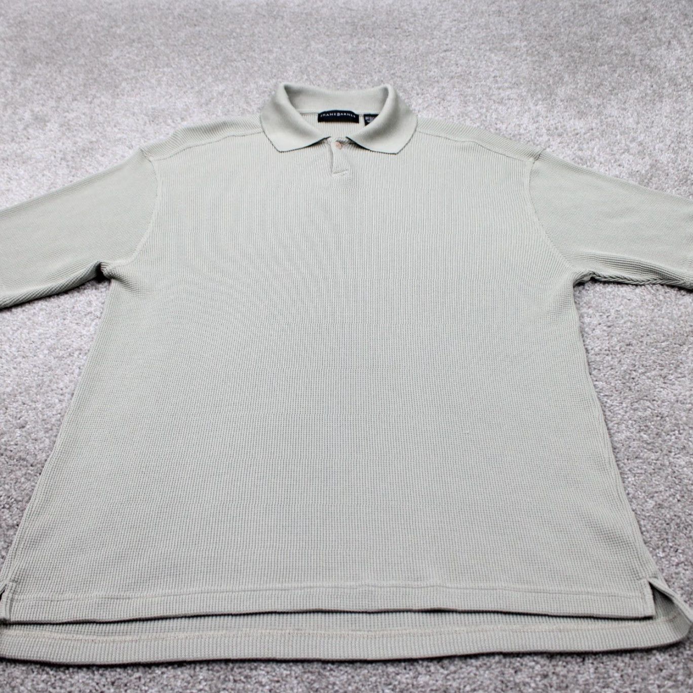 Vintage Jhane Barnes Polo Shirt Mens Medium Beige Silk/Polyester Textured S/S Pullover Size US M / EU 48-50 / 2 - 2 Thumbnail