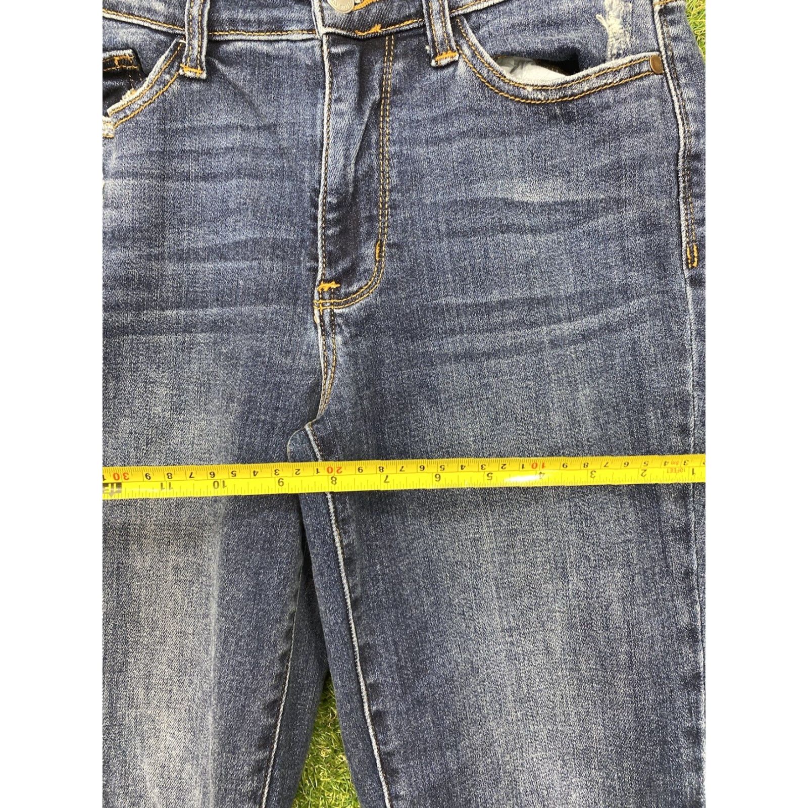 Vintage Judy Blue Jeans Women's Mid Rise Relaxed Fit Skinny Dark Wash Denim 27x27 Size 26" / US 2 / IT 38 - 7 Thumbnail