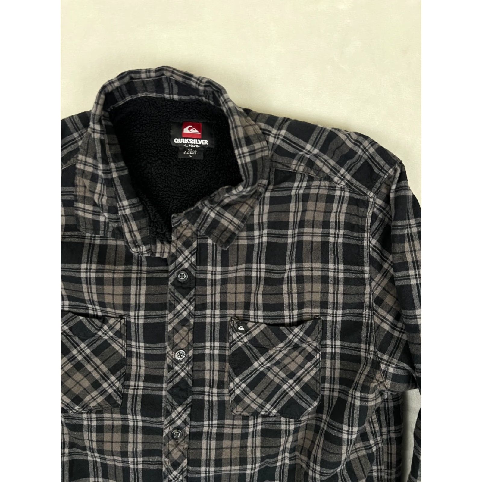 O'Neill O'Neill Jacket Mens Large Gray Plaid Sherpa Lined Flannel Shacket Y2K Bomber Jacket Casual Outdoor) Size US L / EU 52-54 / 3 - 2 Thumbnail
