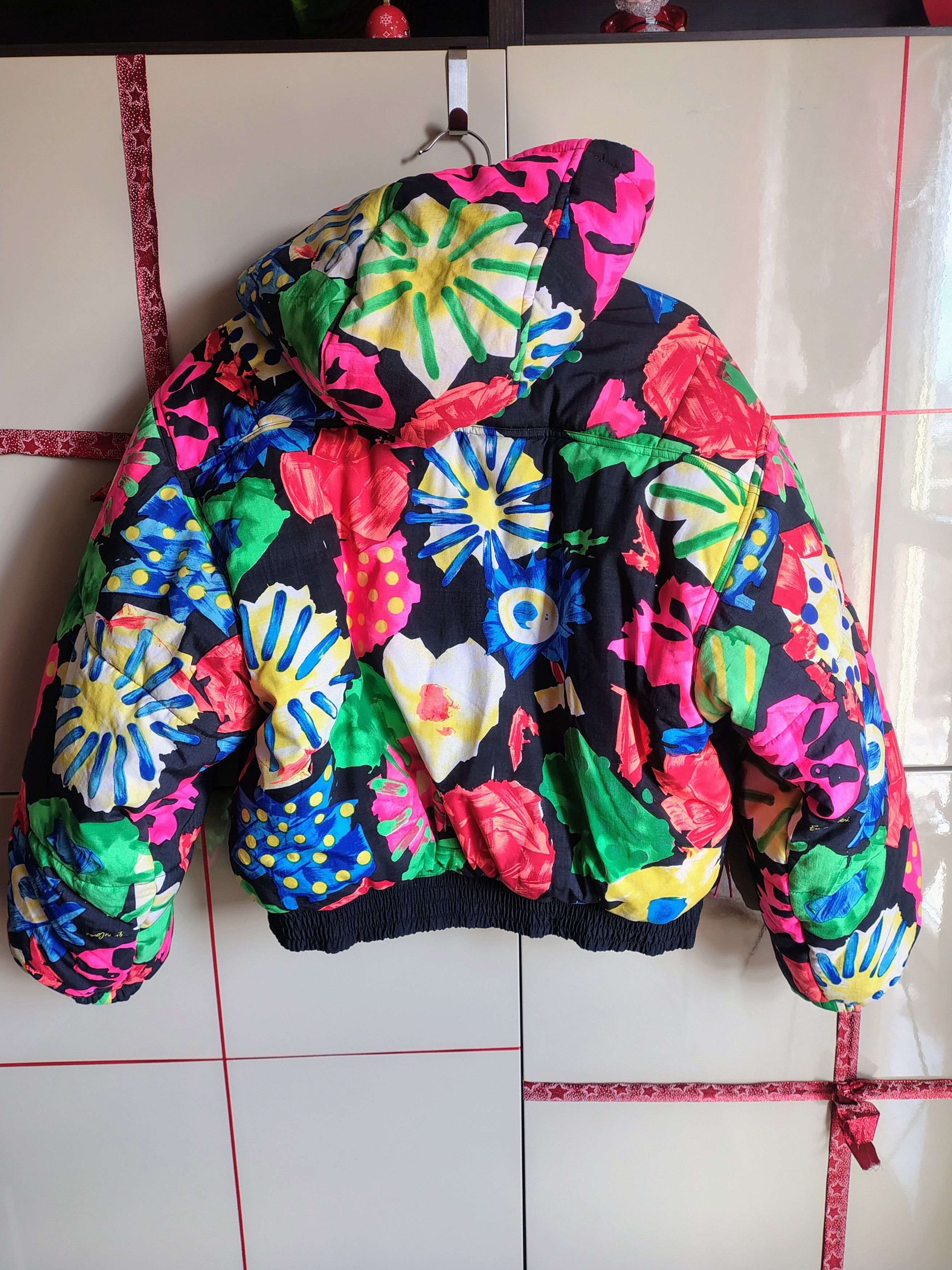 Enrico Coveri ARCHIVE Enrico Coveri Sport "Pop Art" Floral Down Puffer Size M / US 6-8 / IT 42-44 - 1 Thumbnail
