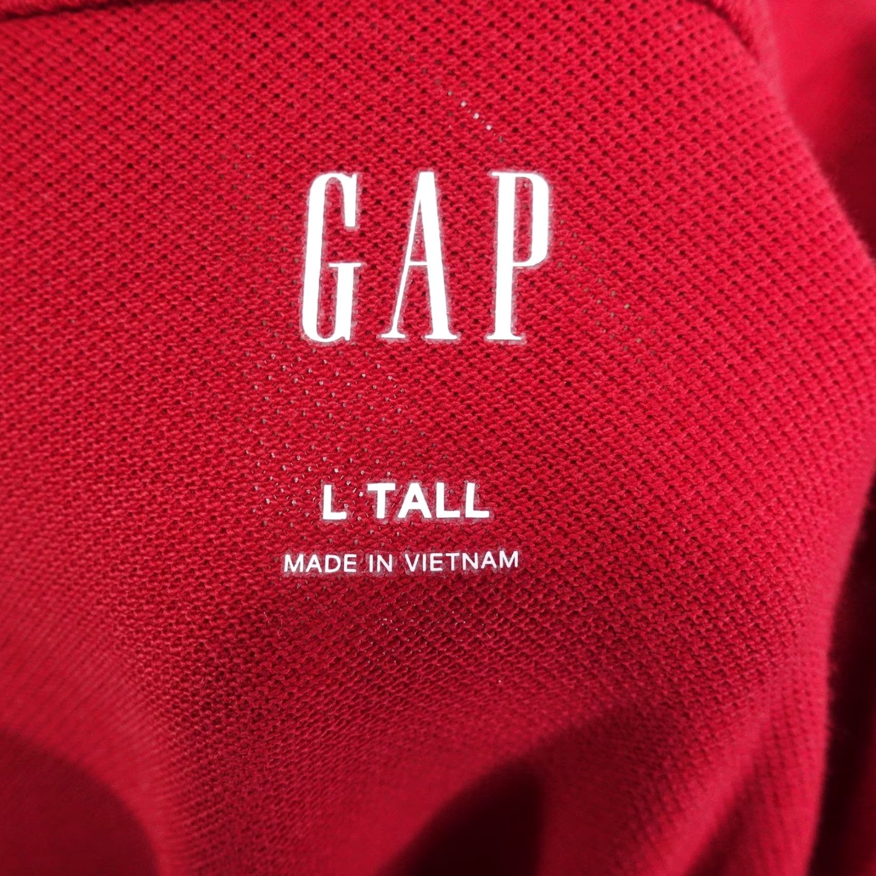 Gap Gap Polo Shirt LT Red Long Sleeve Pique Knit Cotton Tall Solid Casual Mens Size US L / EU 52-54 / 3 - 6 Thumbnail