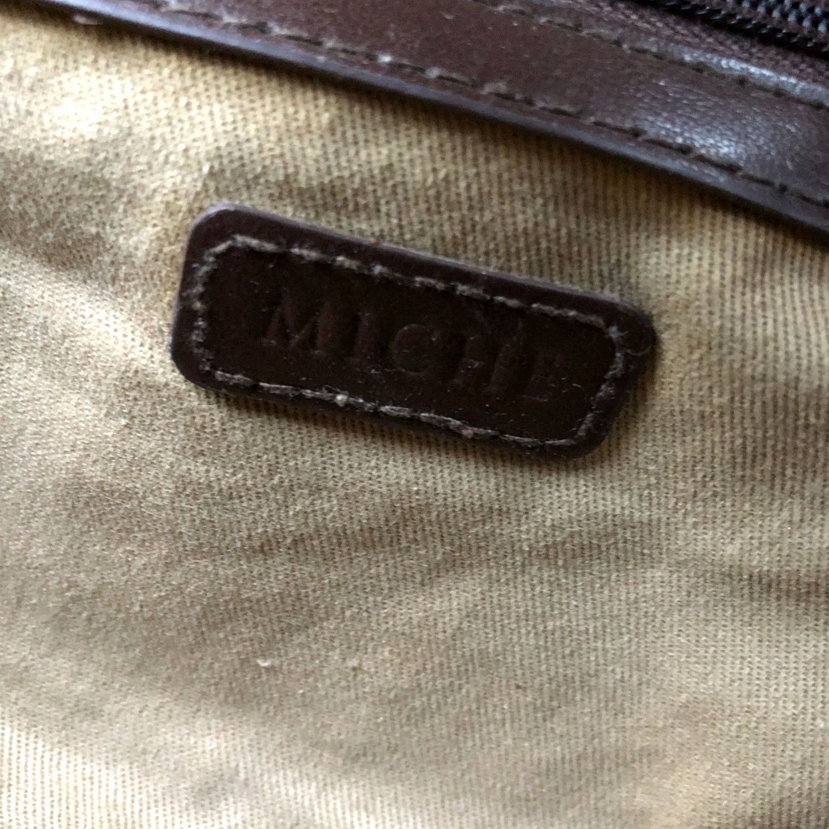 Vintage MICHE Vegan Leather Satchel Purse Women's Top Handle Giraffe Print Bag Crossbody Brown/Beige Medium Handbag Ladies Womens Size M / US 6-8 / IT 42-44 - 7 Thumbnail