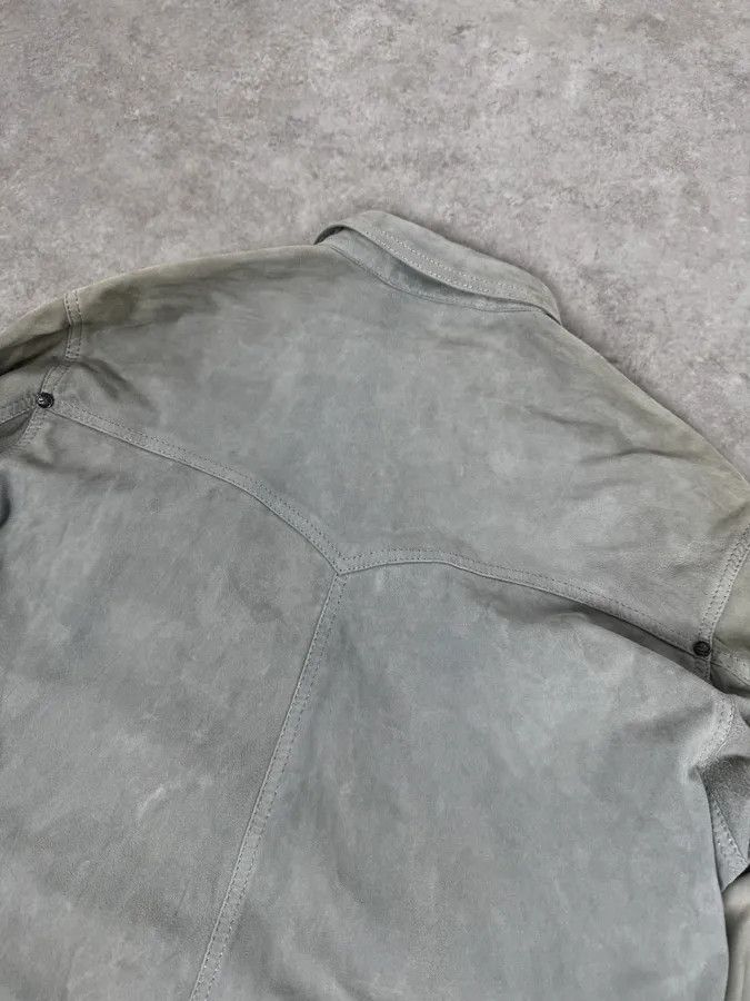 Roberto Cavalli 1990s Roberto Cavalli Baby Grey Suede Leather Shirt Size US M / EU 48-50 / 2 - 6 Thumbnail