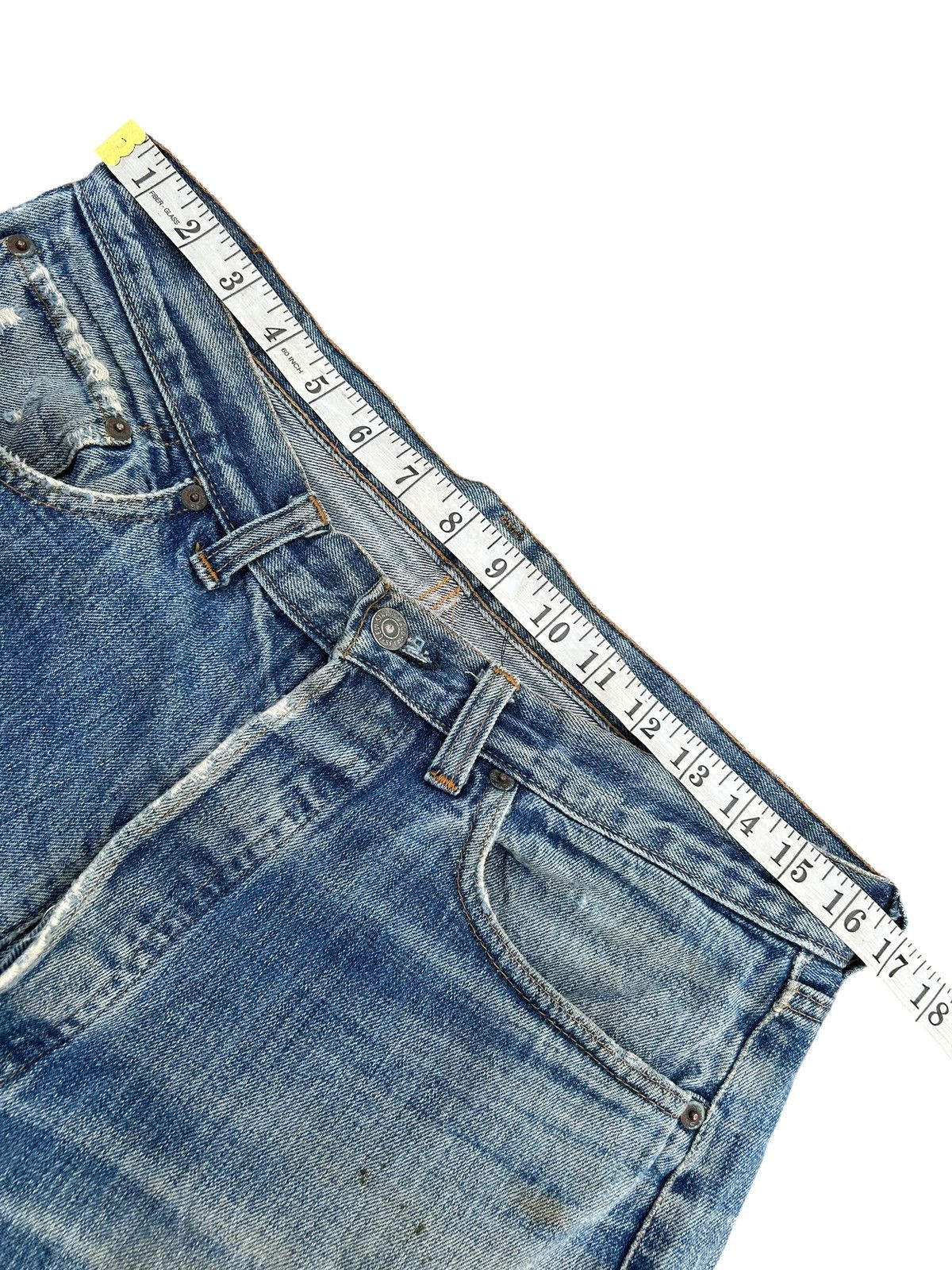 Levi's Thrashed 70s-80s Vintage Levis 6 Selvedge Short Denim jeans Size US 33 - 17 Thumbnail