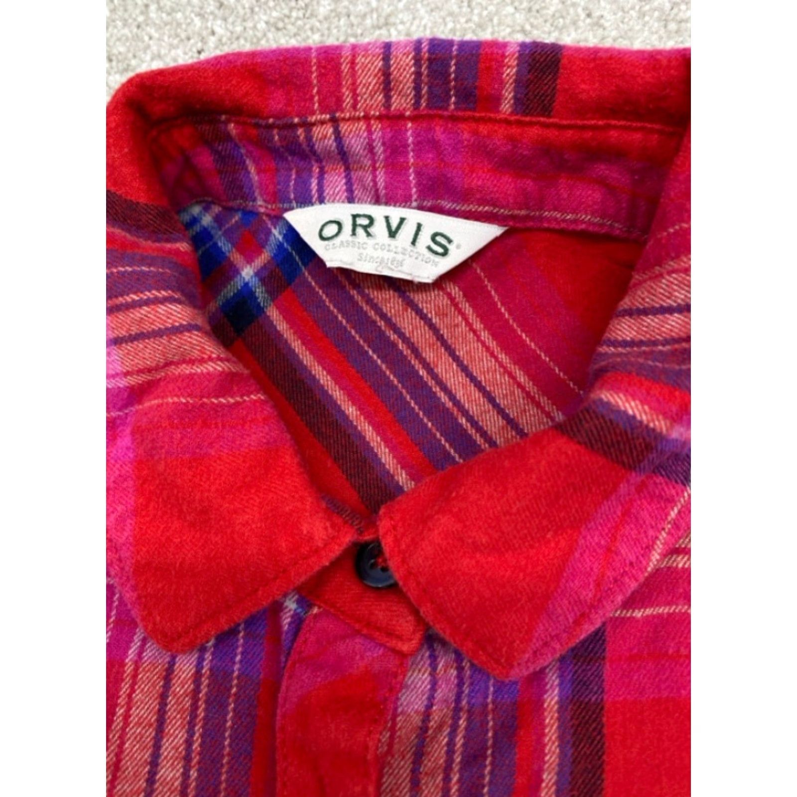 Orvis Orvis Shirt Women's M Plaid Long Sleeve Button-Up Multicolor Flannel Cotton Polyester Spandex Pockets 5963 Size M / US 6-8 / IT 42-44 - 5 Thumbnail