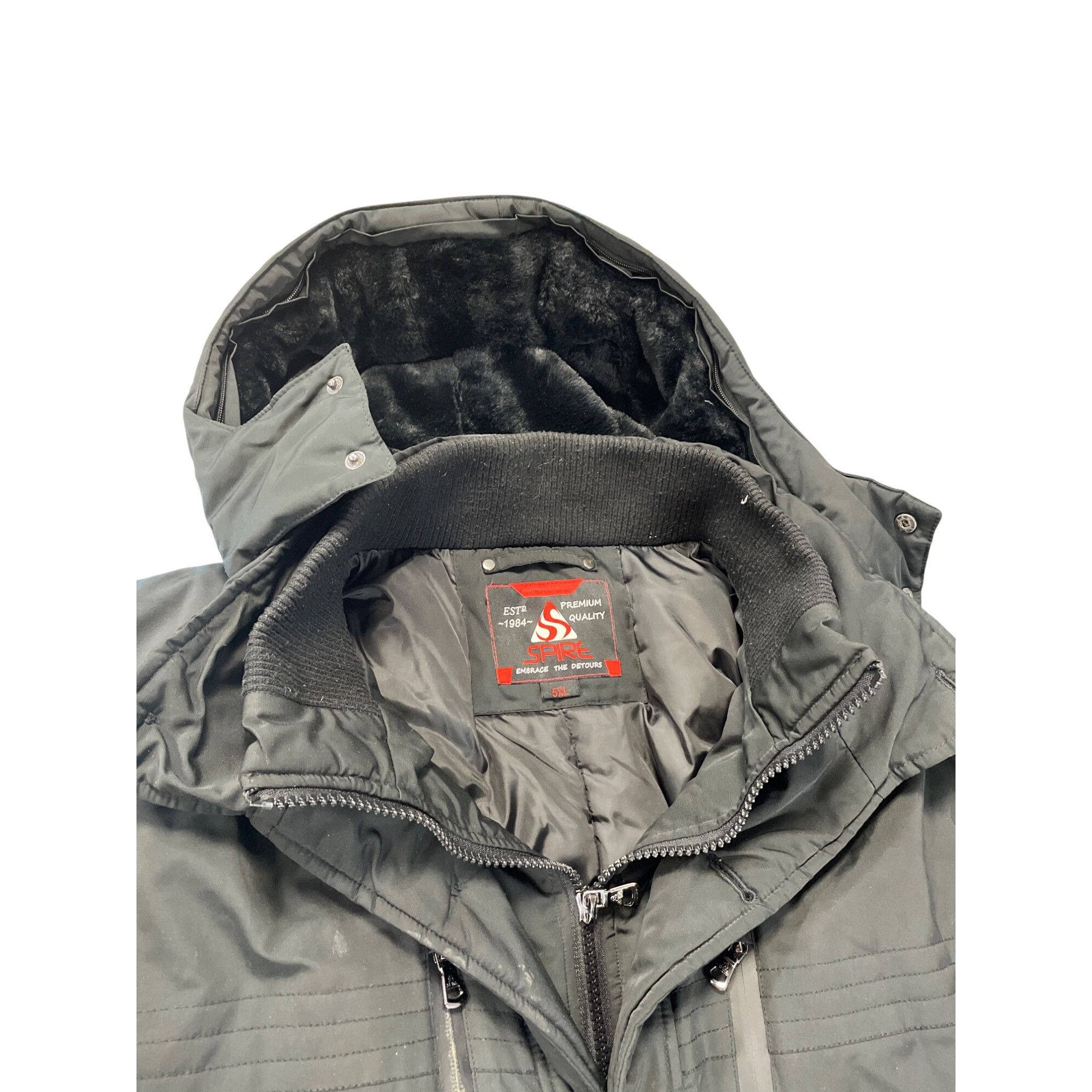Other Spire Mens Black faux fur Hooded Winter Parka heavy winter c Size US XXL / EU 58 / 5 - 9 Thumbnail