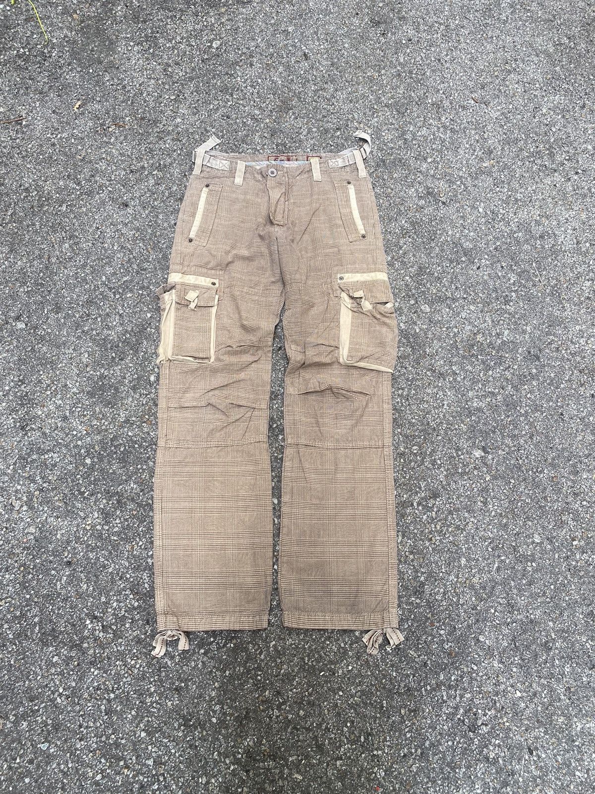 Beauty Beast Cargo Pants Checkered Multi Pocket Punk Style Grunge G-3 Size US 32 / EU 48 - 2 Thumbnail