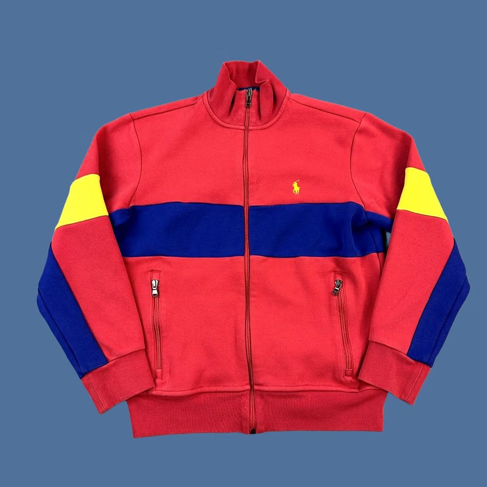 Polo Ralph Lauren Polo Ralph Lauren Double-knit Track Jacket Mens Small Coral Colorblock Full Zip Size US S / EU 44-46 / 1 - 1 Thumbnail
