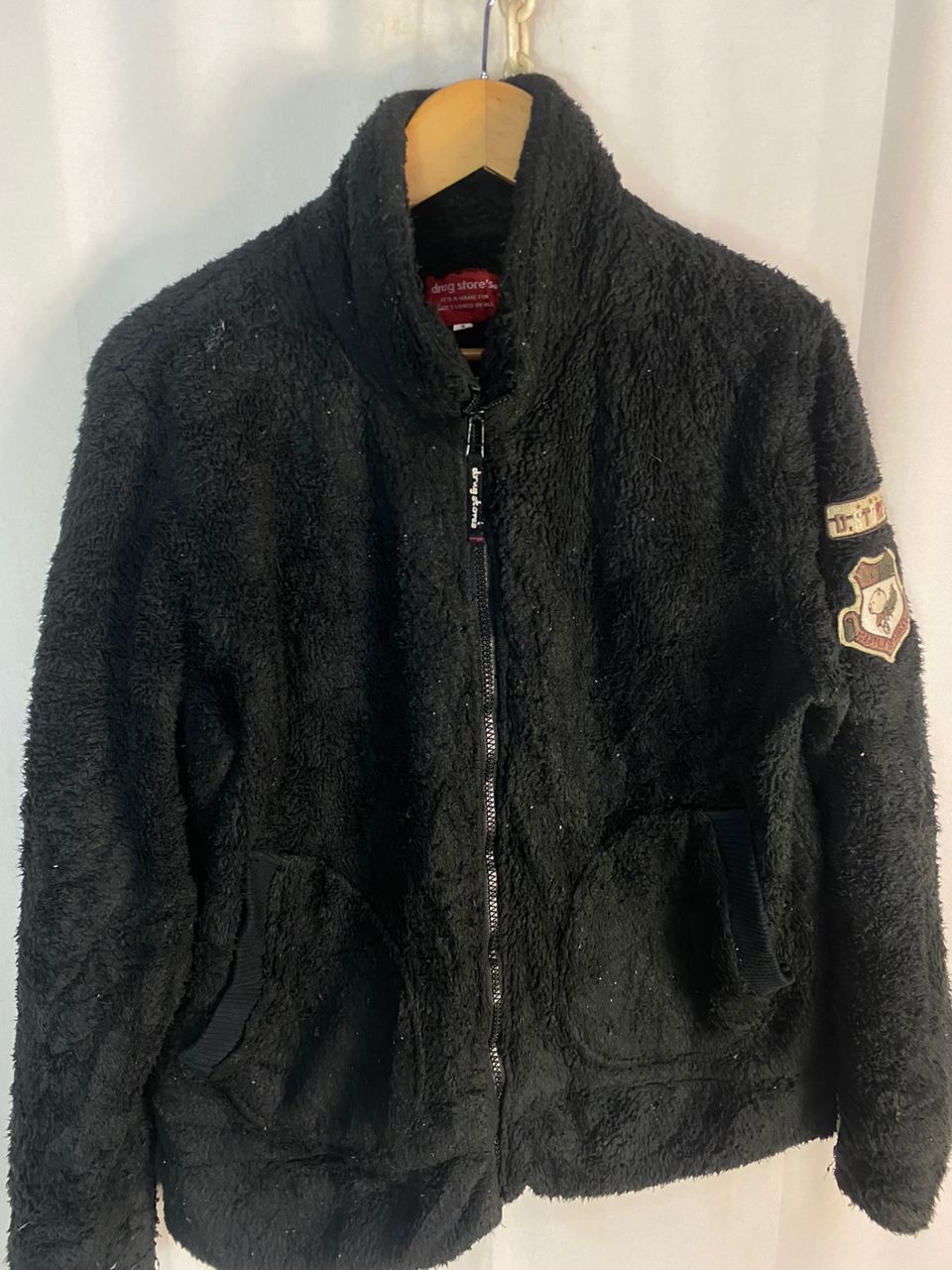 Japanese Brand Unisex 🔥Drugs store fleece zipper jacket with patches Size US M / EU 48-50 / 2 - 2 Thumbnail