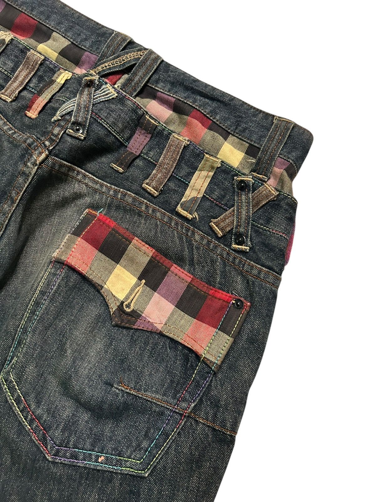 Japanese Brand × Kapital × Vintage Double Waist Dominate Japanese Punk Style Denim Jeans Size US 31 - 6 Thumbnail