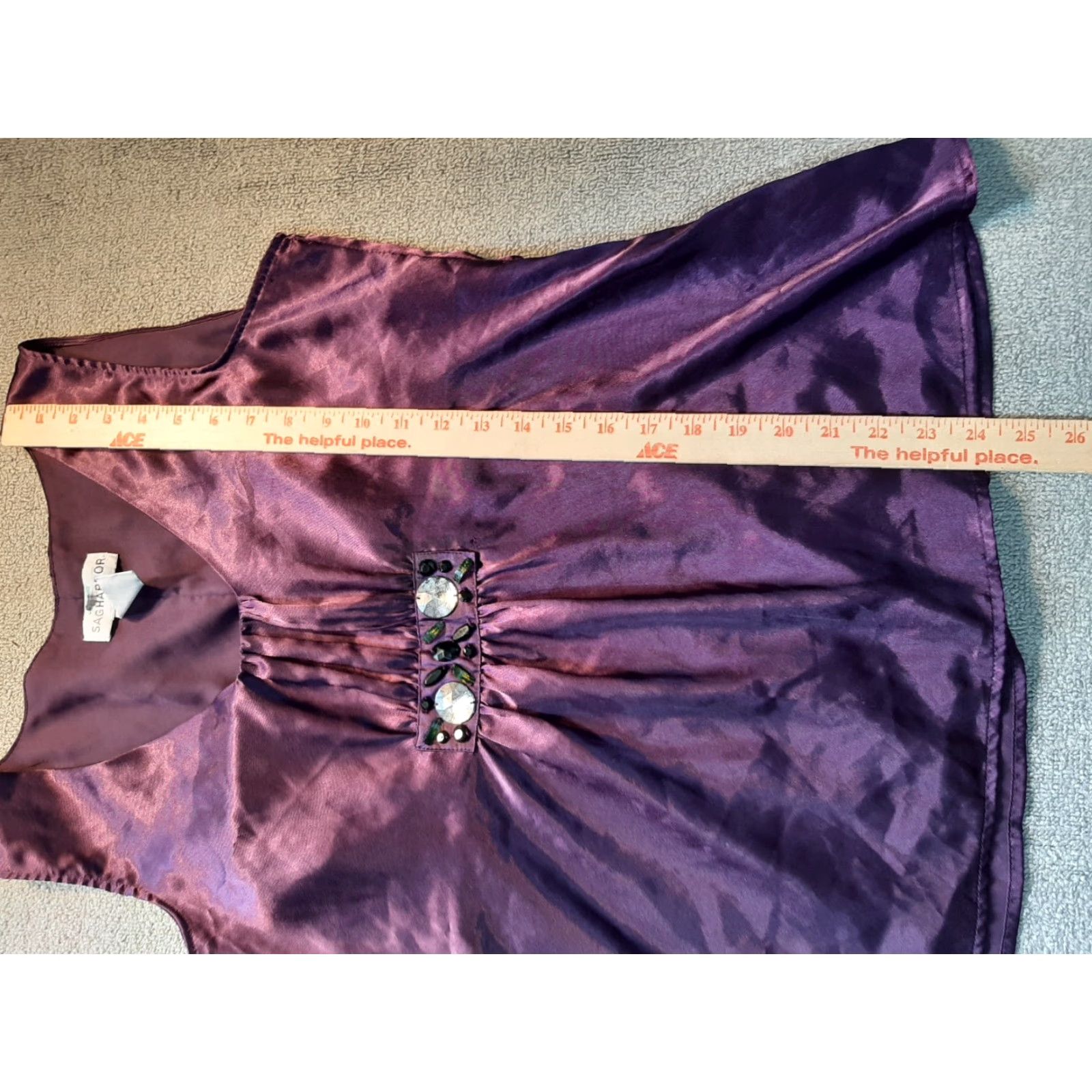 Vintage Sag Harbor Women Sleeveless Top Purple Beaded Polyester Blouse S Purple Sleeveless Casual Women Sag Harbor Size S / US 4 / IT 40 - 4 Thumbnail