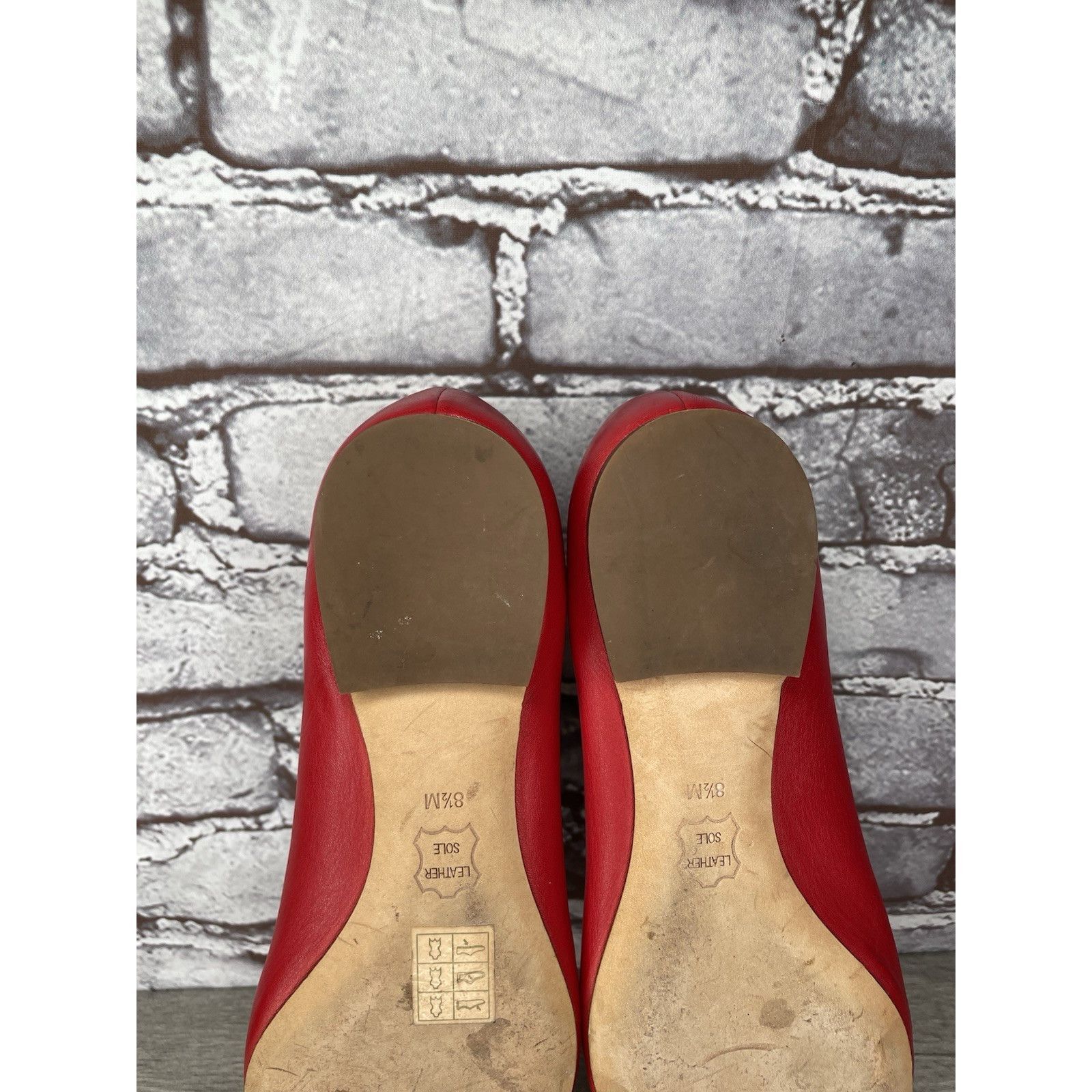 Tory Burch Tory Burch Red Leather Gold Badge Logo Ballet Flats Shoes Wo Size US 8.5 / IT 38.5 - 21 Thumbnail