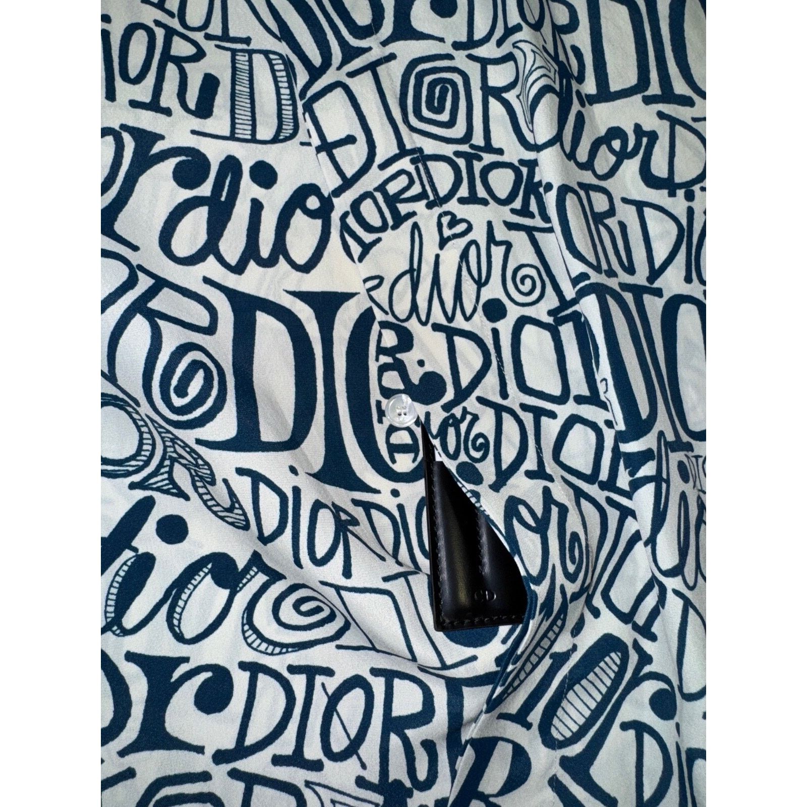 Dior Dior Shawn Stussy Blue Swirl Graffiti Long Sleeve Button Up Size US L / EU 52-54 / 3 - 14 Thumbnail