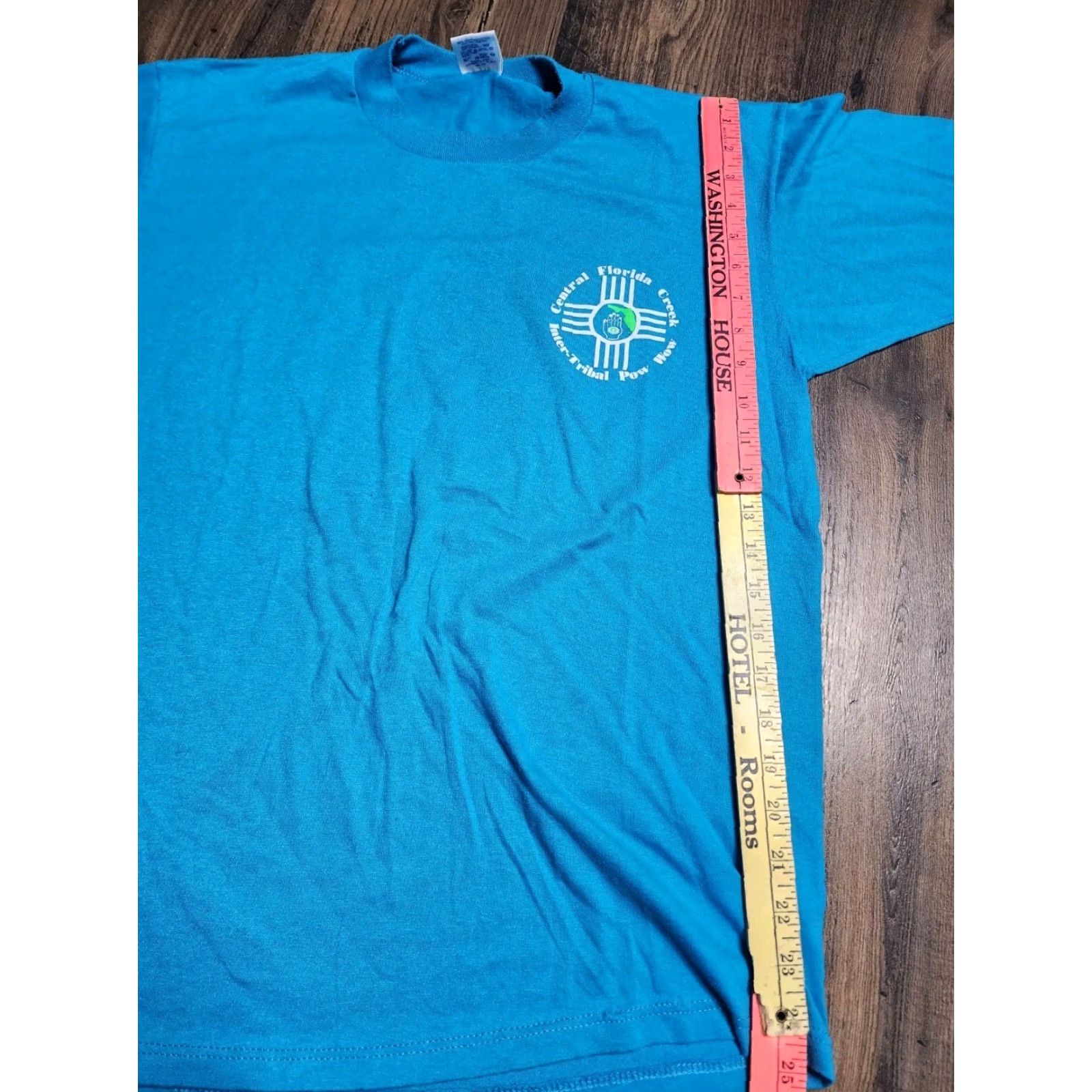 Jerzees VINTAGE Mens L Central FL Creek Inter-Tribal Pow Wow Native T Shirt 1980s Cotton Blend Graphic Tee Blue Unisex Size US L / EU 52-54 / 3 - 3 Thumbnail