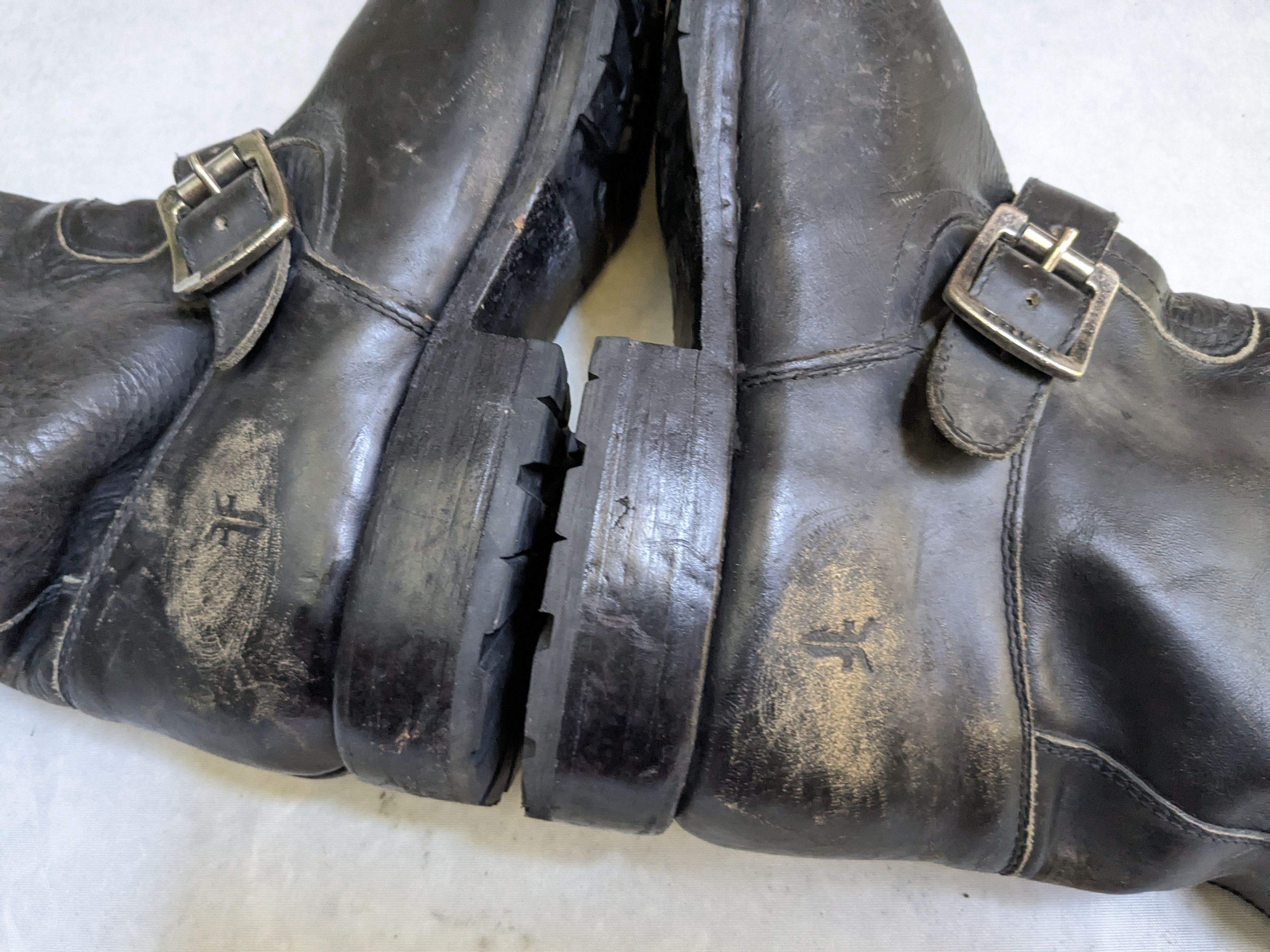 Frye Frye Engineer Black Leather 11 D Leather Buckle Size US 11 / EU 44 - 12 Thumbnail