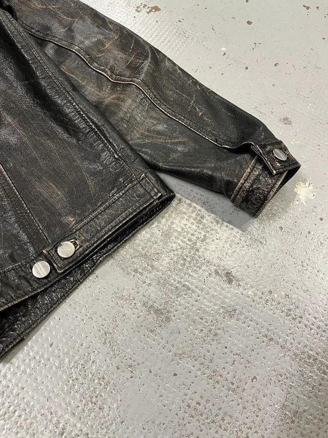 Daniele Alessandrini Daniele Alessandrini Eroded Black Leather Trucker Jacket Size US S / EU 44-46 / 1 - 9 Thumbnail