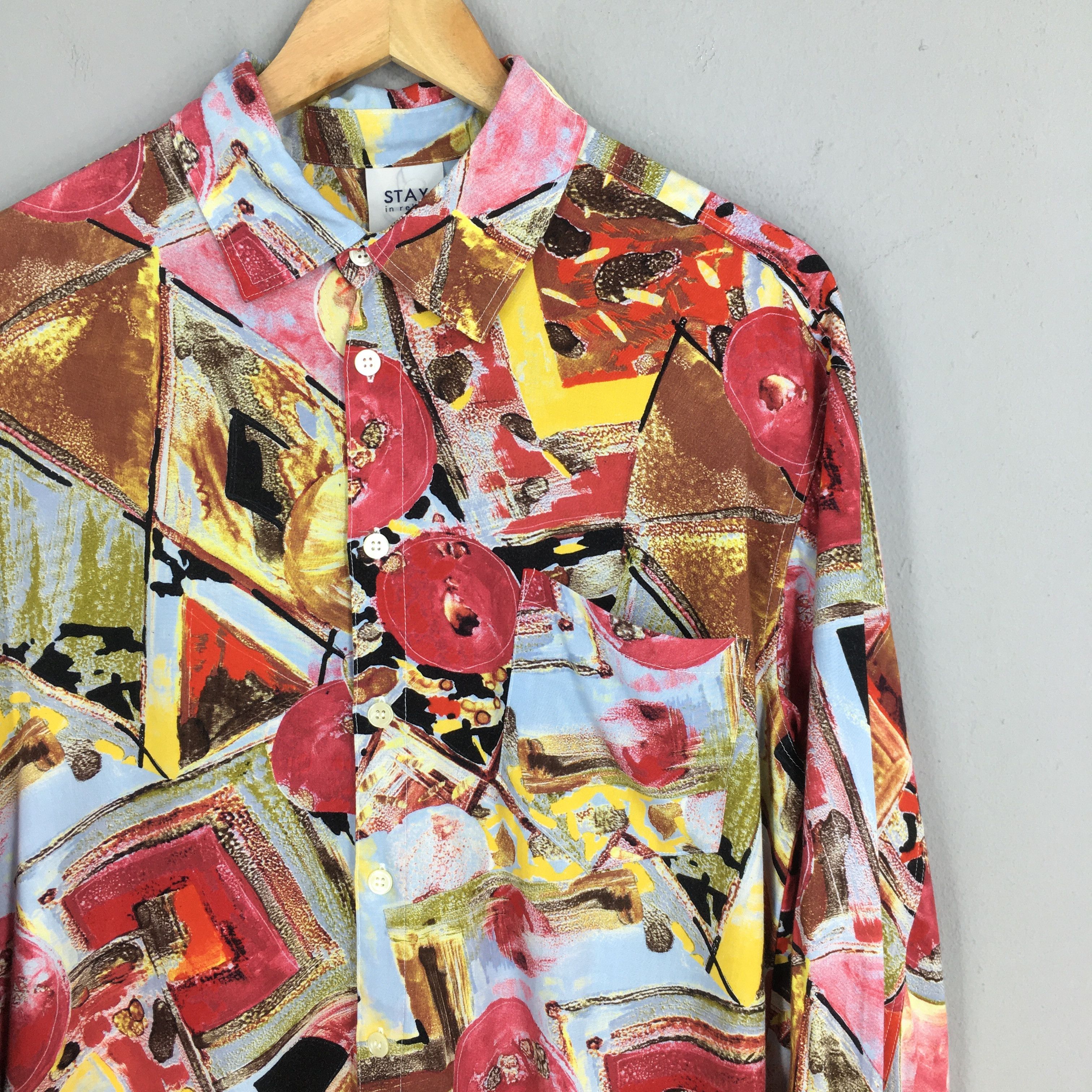 Flannel Vintage Abstract Funky Pop Art Psychedelic Shirt Medium Size US M / EU 48-50 / 2 - 2 Thumbnail