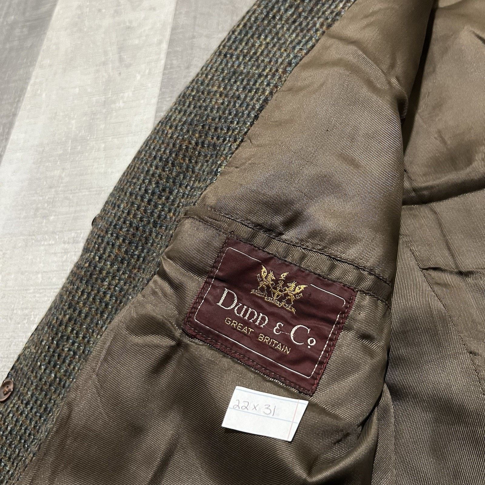Vintage VTG Harris Tweed Dunn & Co Fleck Barleycorn Wool Blazer Coat Size 44R - 6 Thumbnail