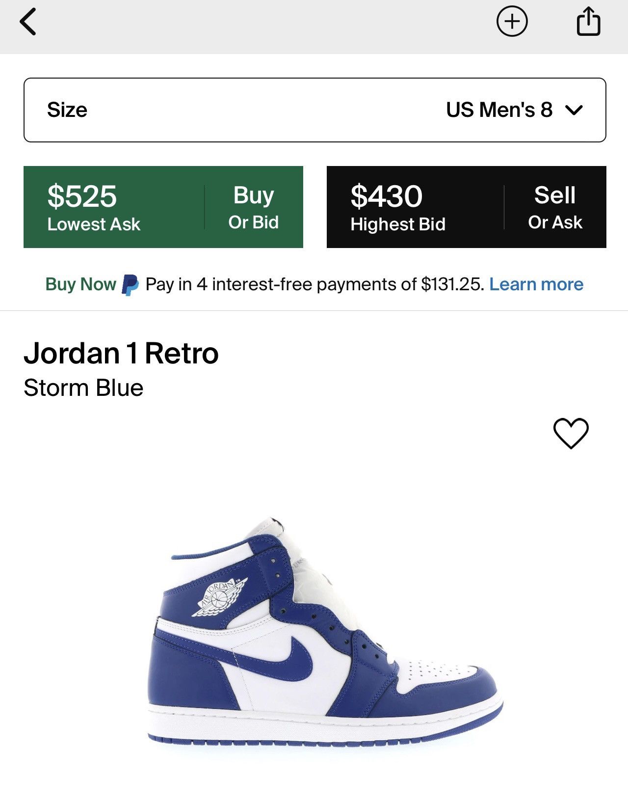 Jordan Brand Nike Air Jordan 1 Retro High OG Storm Blue Size 8 555088-127 Size US 8 / EU 41 - 13 Thumbnail