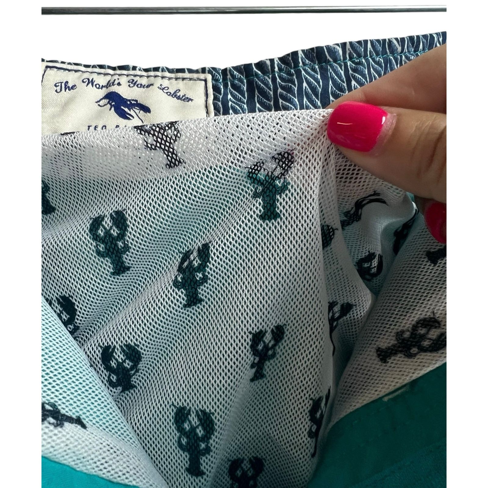 Ted Baker Ted Baker London Teal White Lobster Swim Shorts 6 (XXL) Size US 40 / EU 56 - 10 Thumbnail