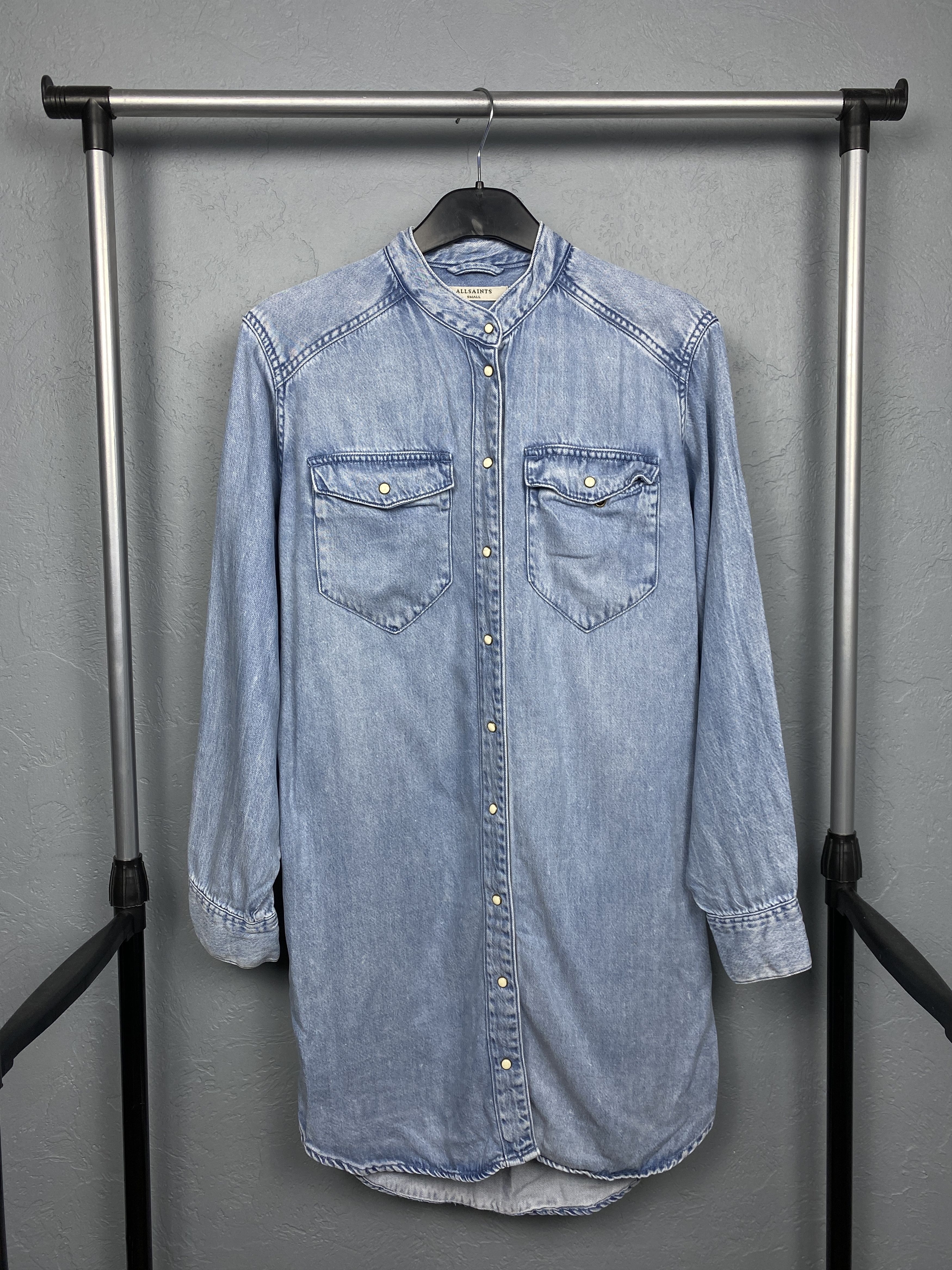 Allsaints Allsaints Loe Dress Denim Shirt Y2K Size S / US 4 / IT 40 - 1 Thumbnail
