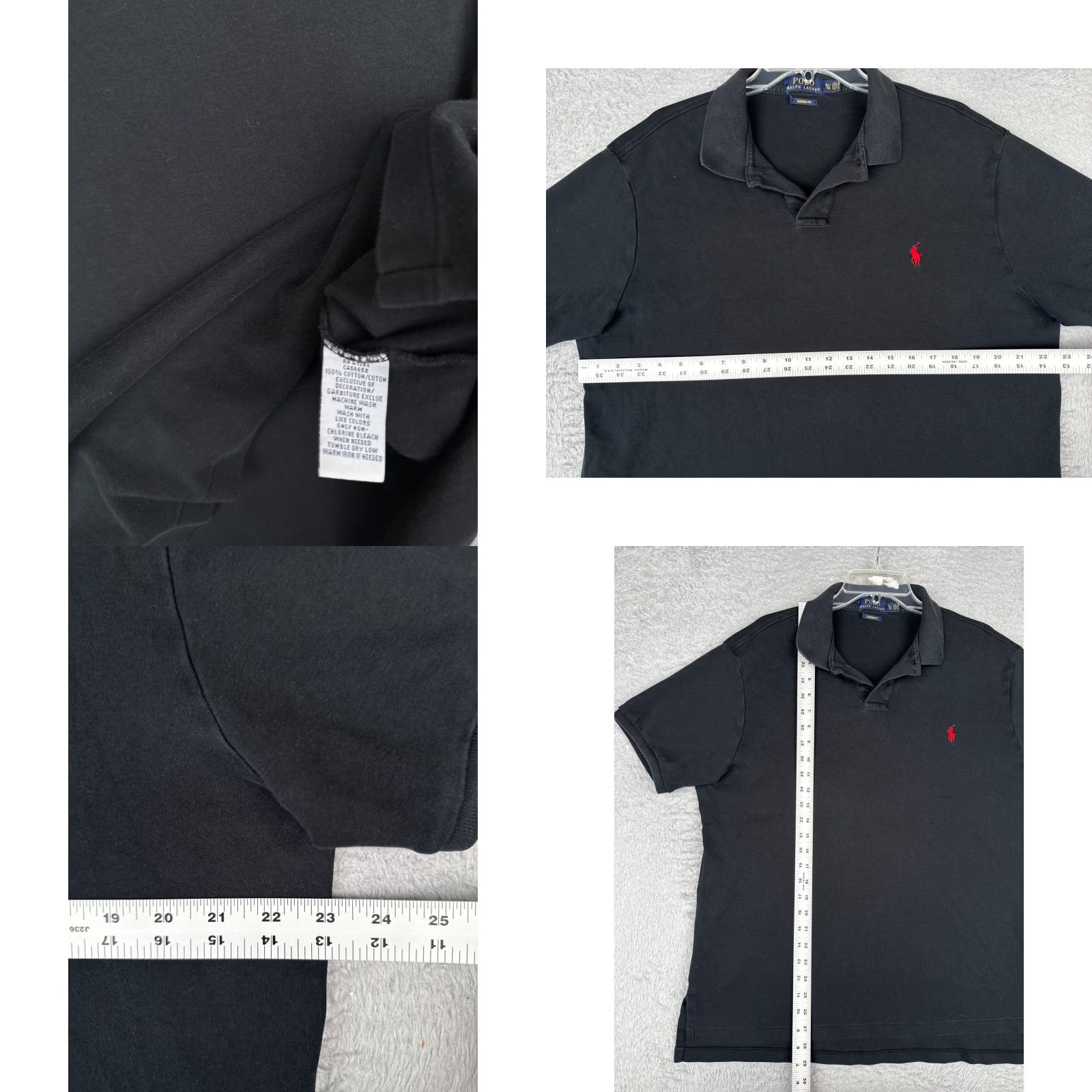 Ralph Lauren Polo Ralph Lauren Shirt Men Extra Large Black 100% Cotton Custom Fit Golf READ Size US XL / EU 56 / 4 - 8 Thumbnail