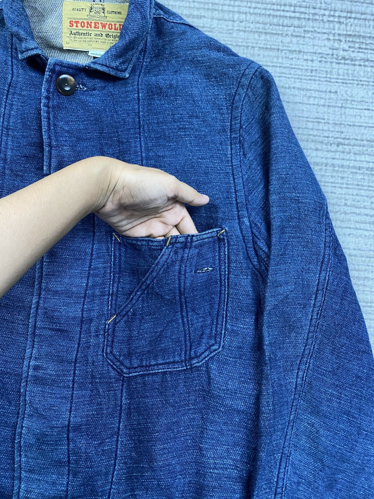Indigo × Japanese Brand Vintage Stonewold Indigo Long Denim Jacket Size US M / EU 48-50 / 2 - 8 Thumbnail