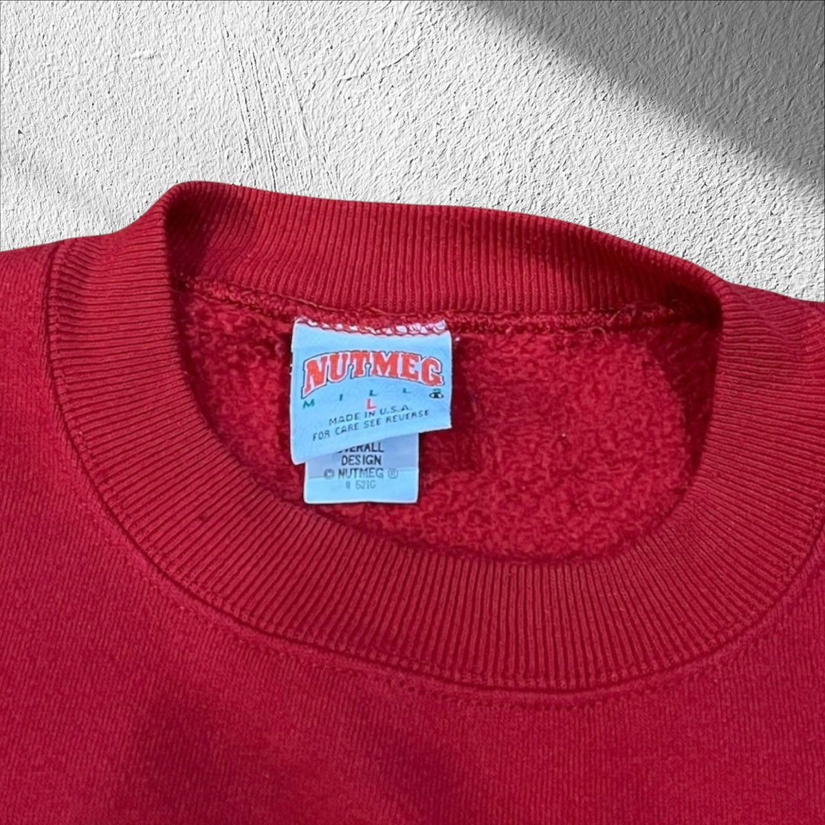Nutmeg × Vintage Vintage 90s Nutmeg Mills Blank Red Pullover Crewneck Size US L / EU 52-54 / 3 - 3 Thumbnail