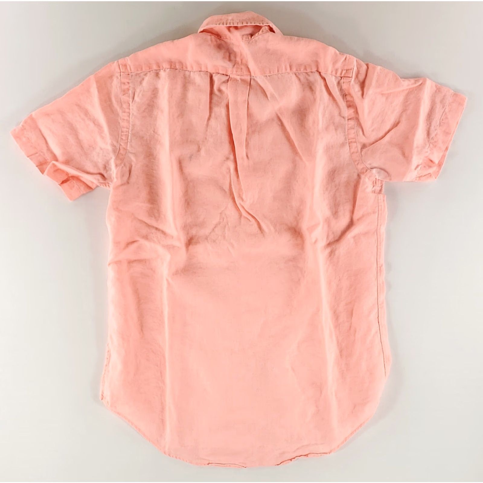 Ralph Lauren Ralph Lauren Shirt Mens S Pink Linen 100% Button-Down Short Sleeve Salmon Size US S / EU 44-46 / 1 - 3 Thumbnail