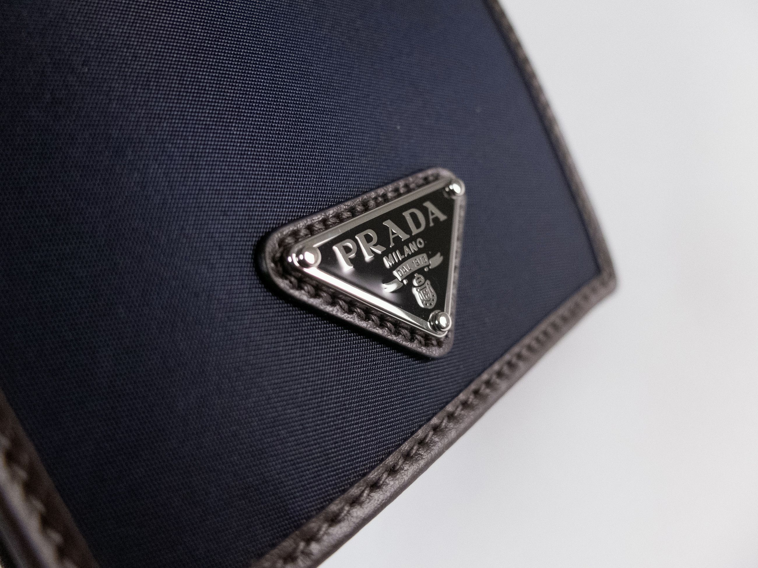 Prada PRADA navy blue & brown nylon & suede bifold wallet Size ONE SIZE - 2 Thumbnail