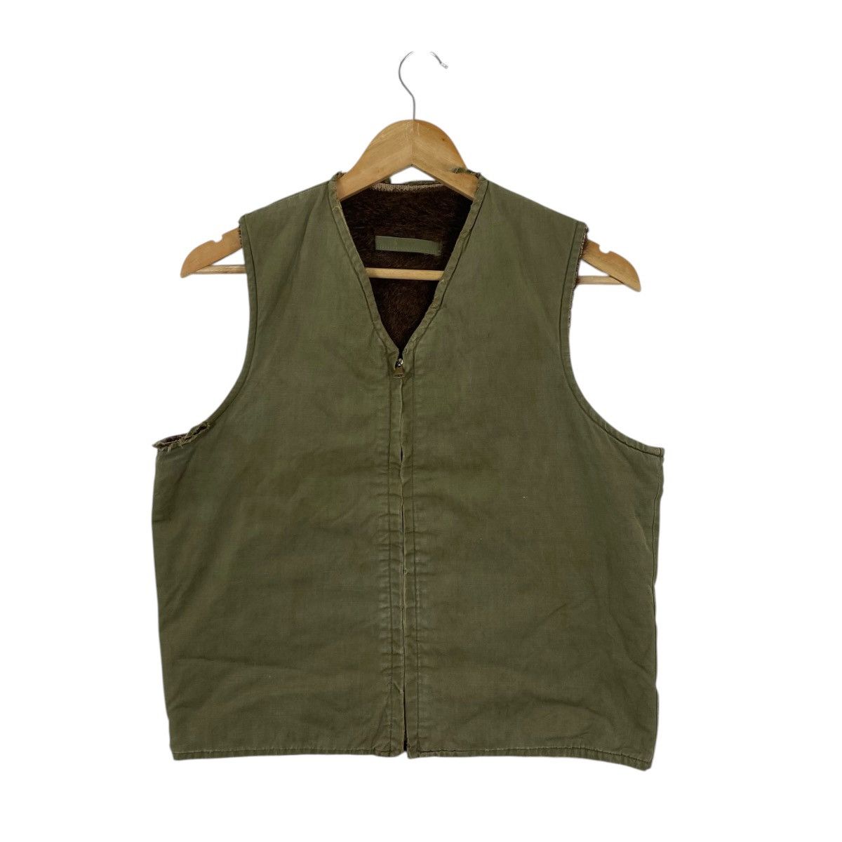 Vintage Vtg 60s Canvas Work Vest Conmar Zip Olive Green S Rugged Size US S / EU 44-46 / 1 - 1 Thumbnail