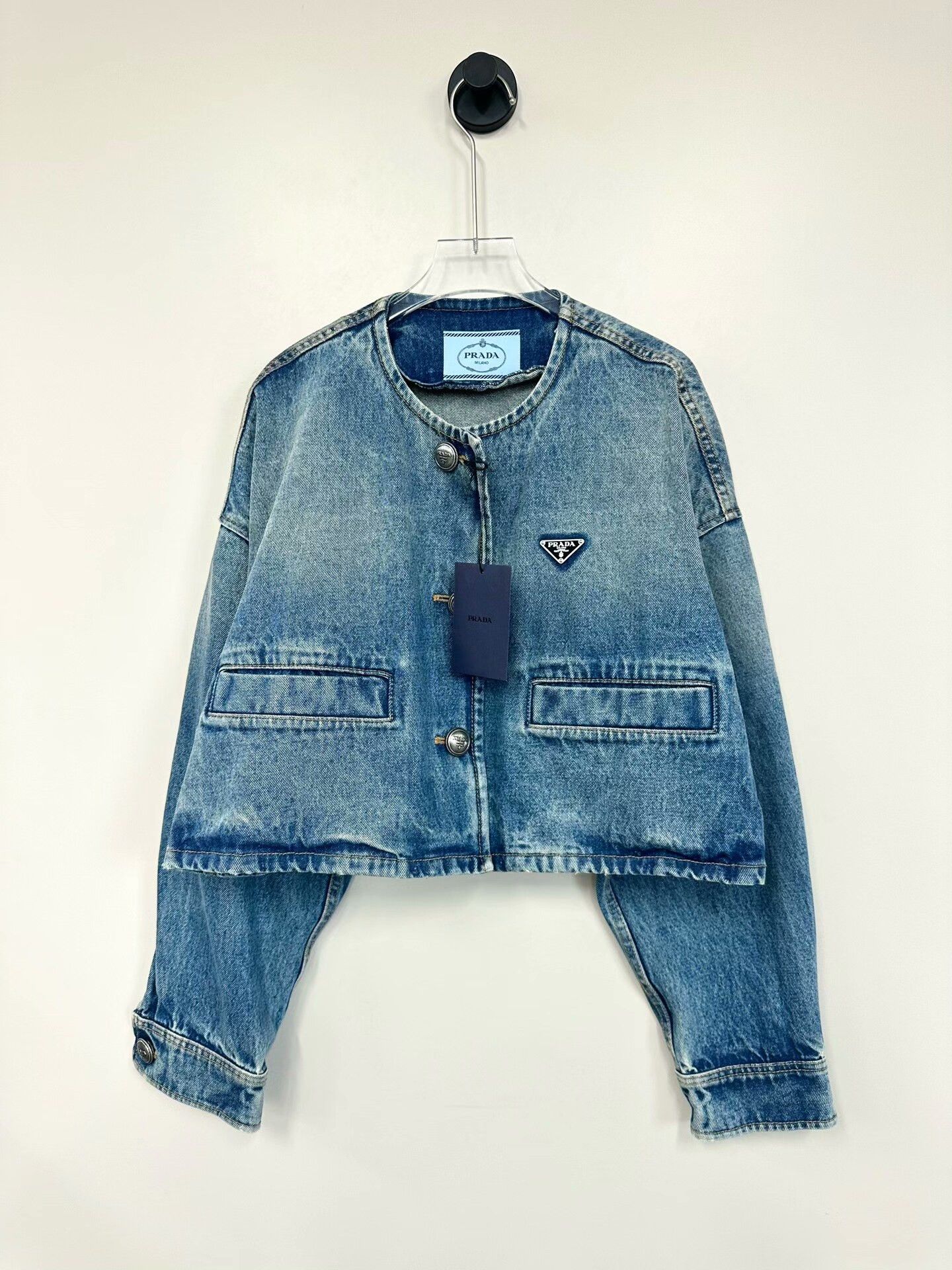 Prada Prada Classic Blue Denim Jacket Size S / US 4 / IT 40 - 1 Thumbnail