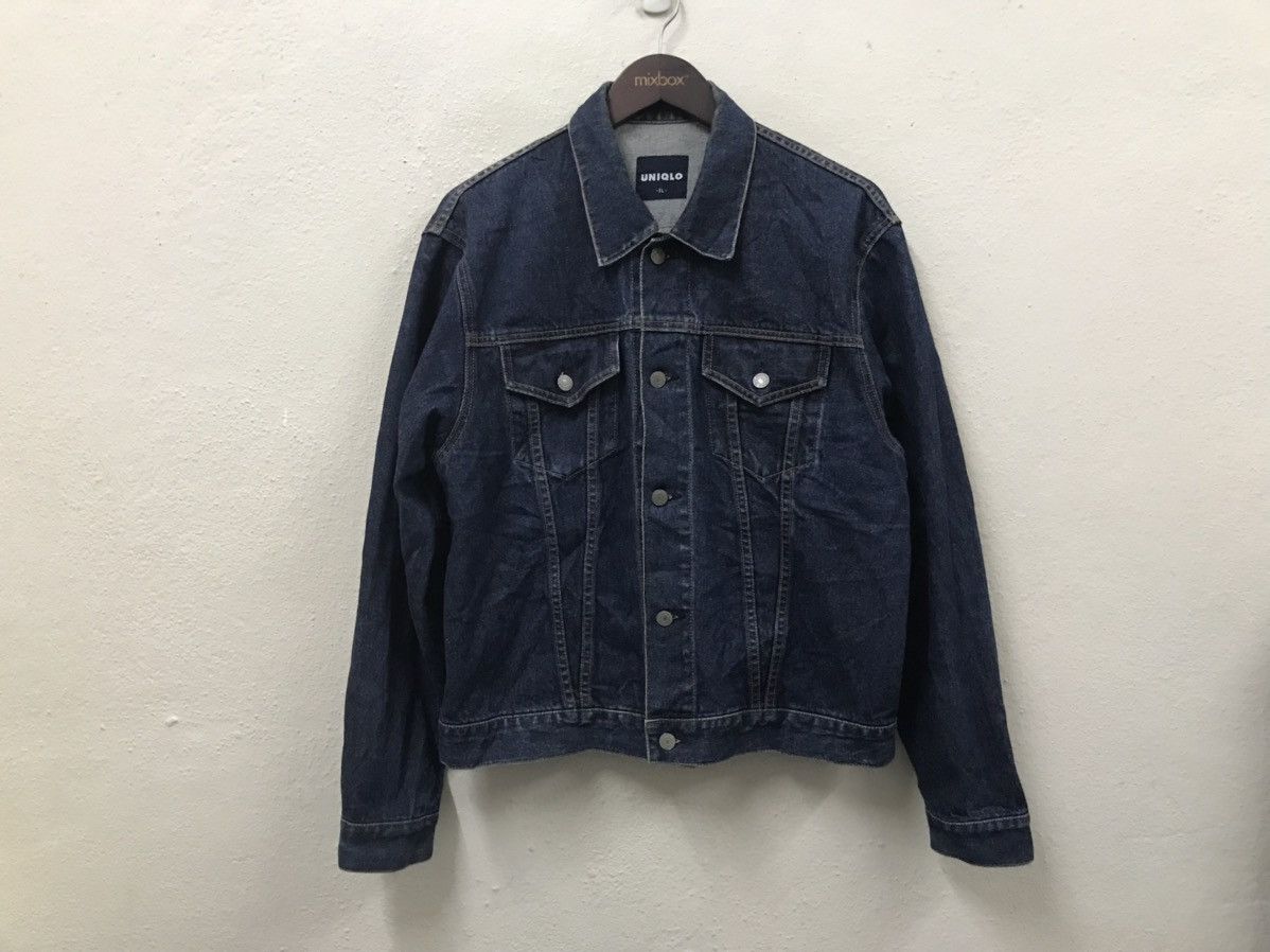 image of Uniqlo Trucker Denim Jacket in Blue, Men's (Size XL)