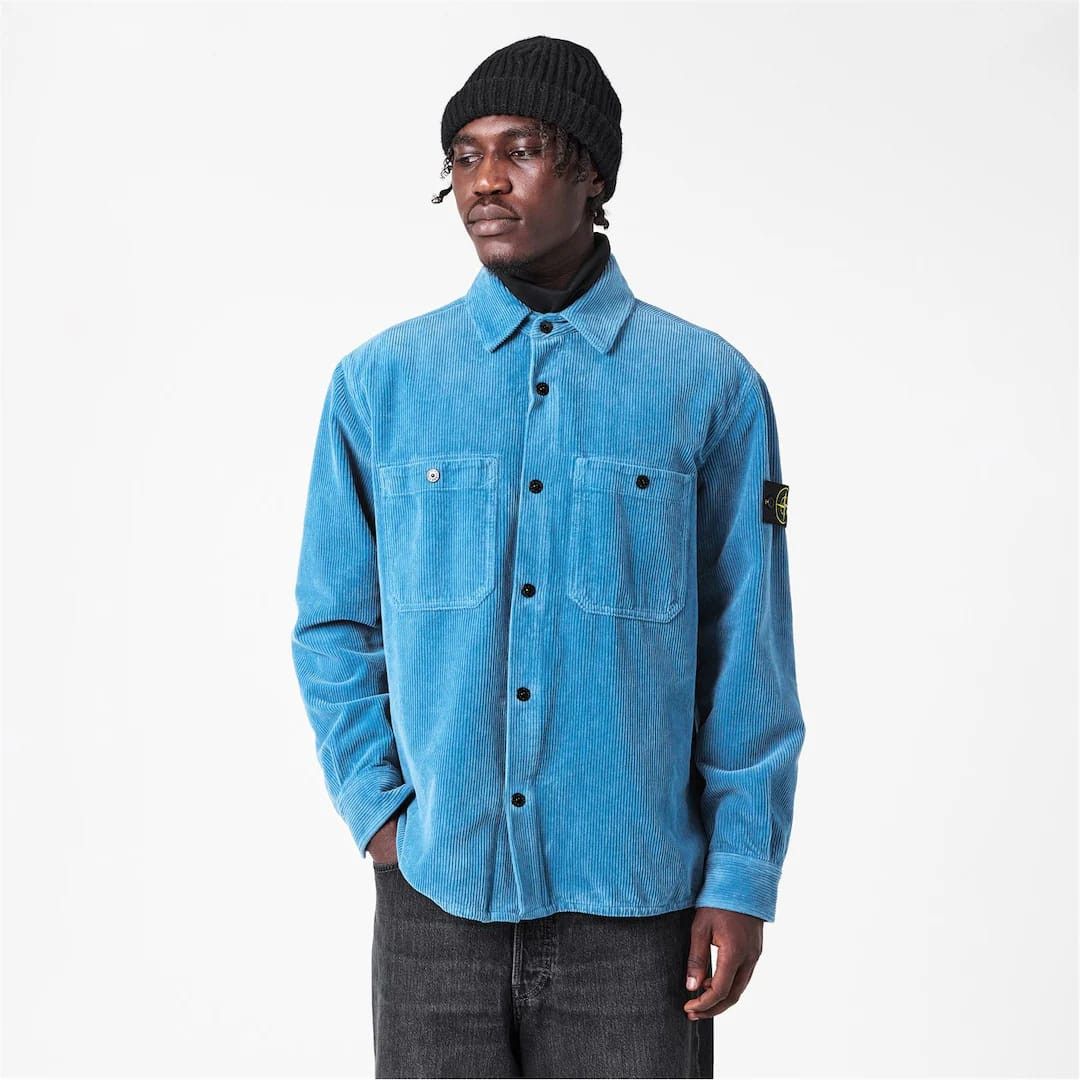 Stone Island o1g2r1mq0526 Textured Structured Overshirt in Blue Size US M / EU 48-50 / 2 - 3 Thumbnail