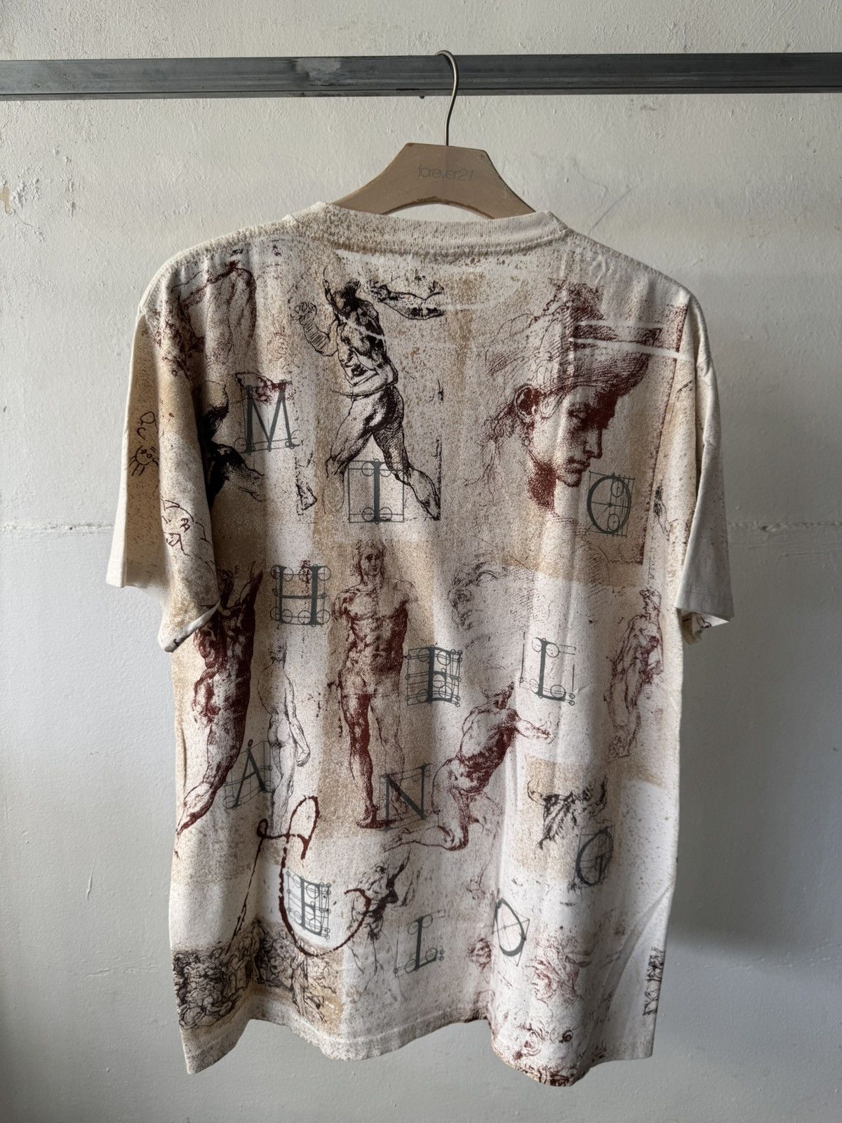 Vintage 90s Michelangelo Renaissance Art David Fullprint Shirt Size US L / EU 52-54 / 3 - 13 Thumbnail