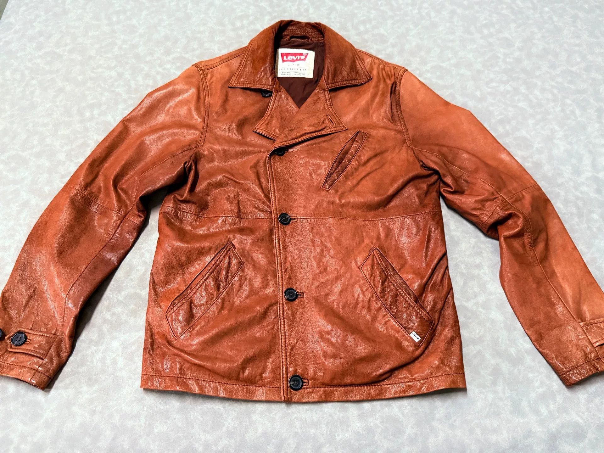 Vintage Vintage Levi's Goat Leather Jacket Size US M / EU 48-50 / 2 - 1 Thumbnail