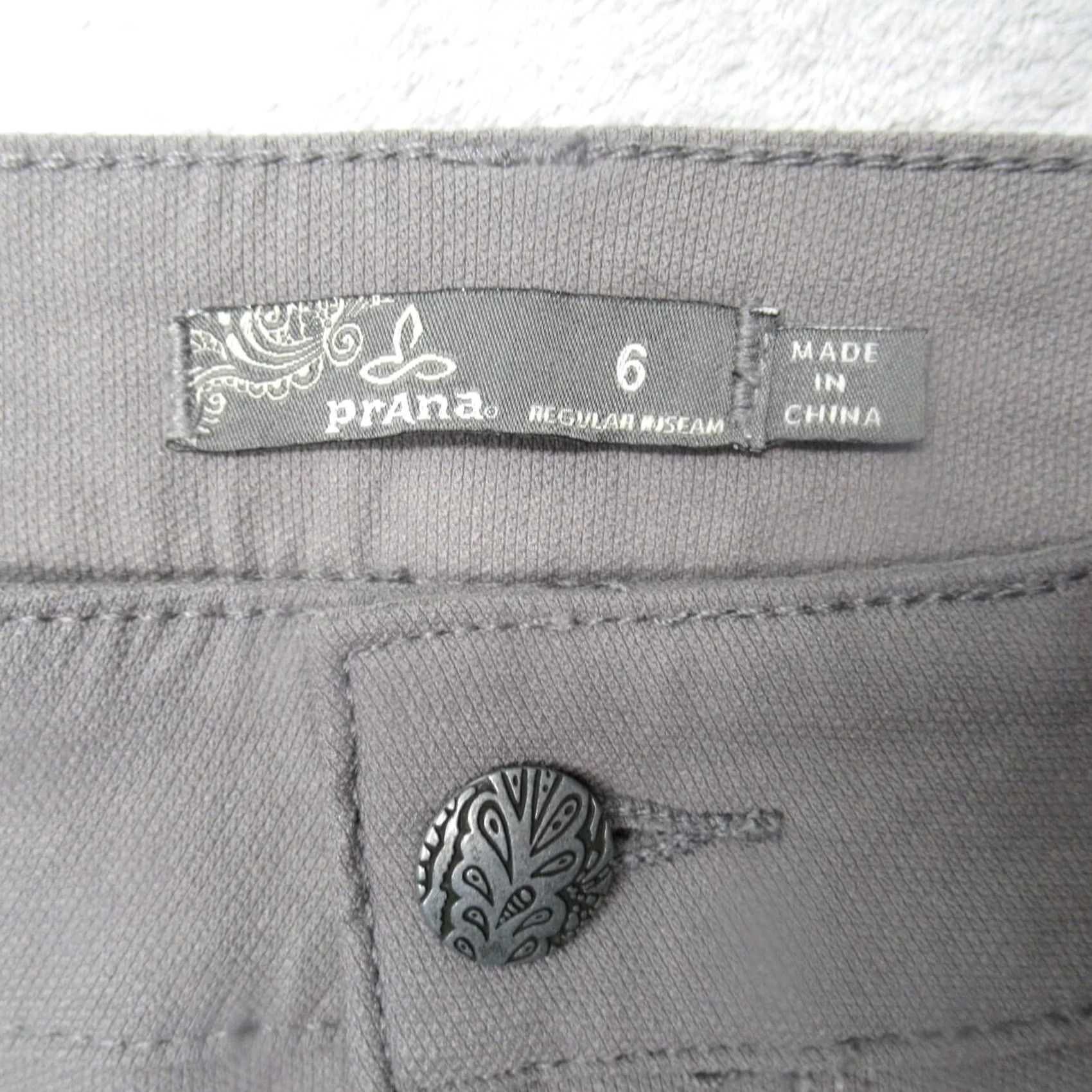 Prana prAna Brenna Moto Pants Women 6 Gray Stretch Skinny Zip Fly Mid Rise Rain Nylon Size 28" / US 6 / IT 42 - 3 Thumbnail