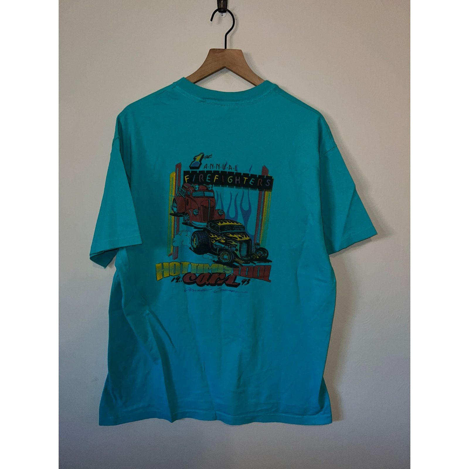 Hanes Vintage 1st Annual Firefighters Cool Cars Car Shirt VTG XL Size US XL / EU 56 / 4 - 5 Thumbnail