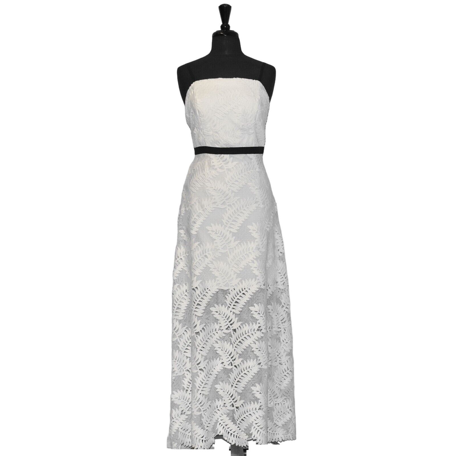 MILLY NWT MILLY Leighton White Palm Lace Maxi Dress Size 8 $475 Size M / US 6-8 / IT 42-44 - 2 Thumbnail