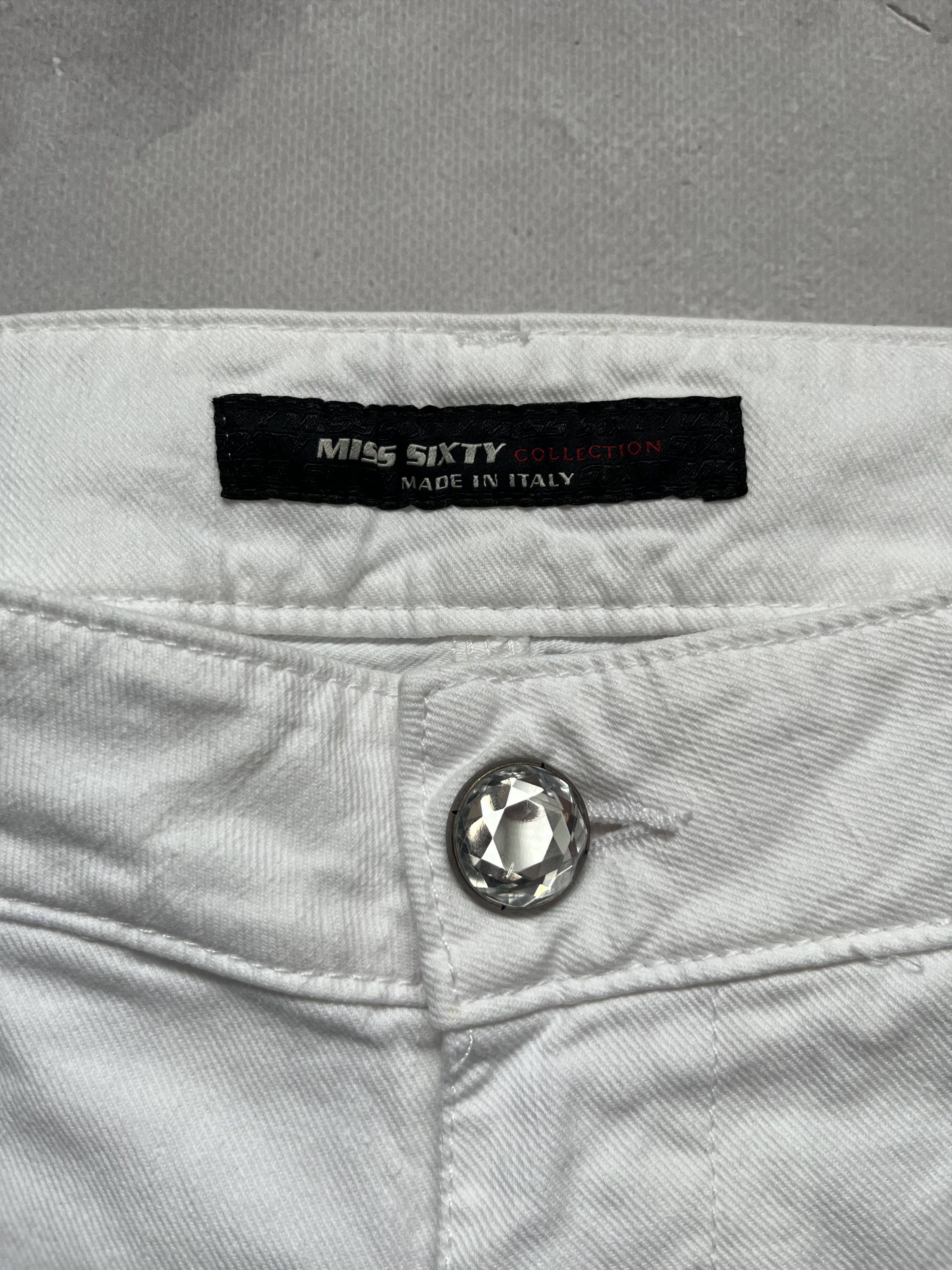 Miss Sixty Y2k Miss Sixty Pants White Wide Leg Euro - Size 28 Size 28" / US 6 / IT 42 - 12 Thumbnail