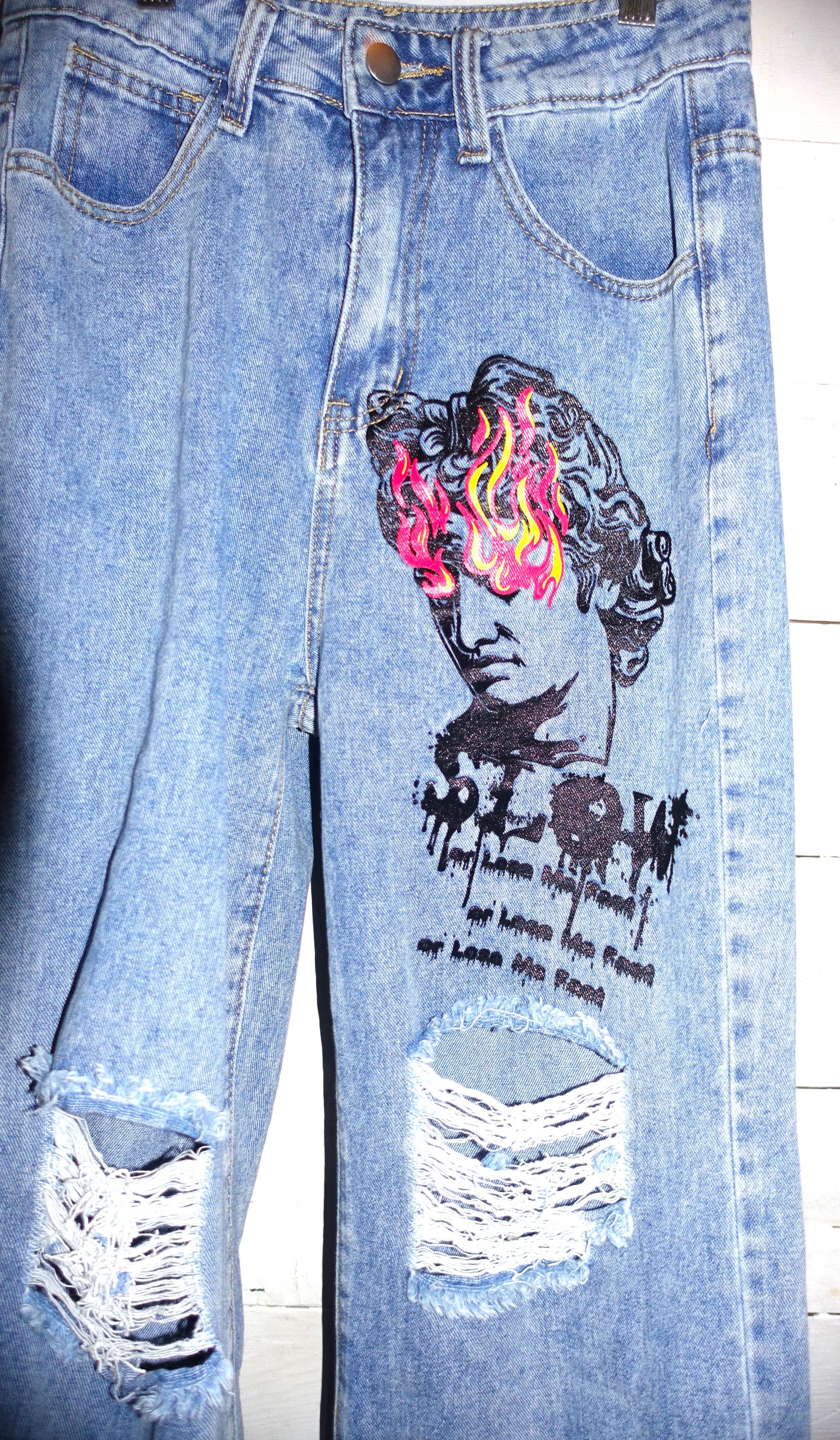 Shein Shein High Waist Frayed Ripped Jeans 2 Size 25" / US 0 / IT 36 - 7 Thumbnail