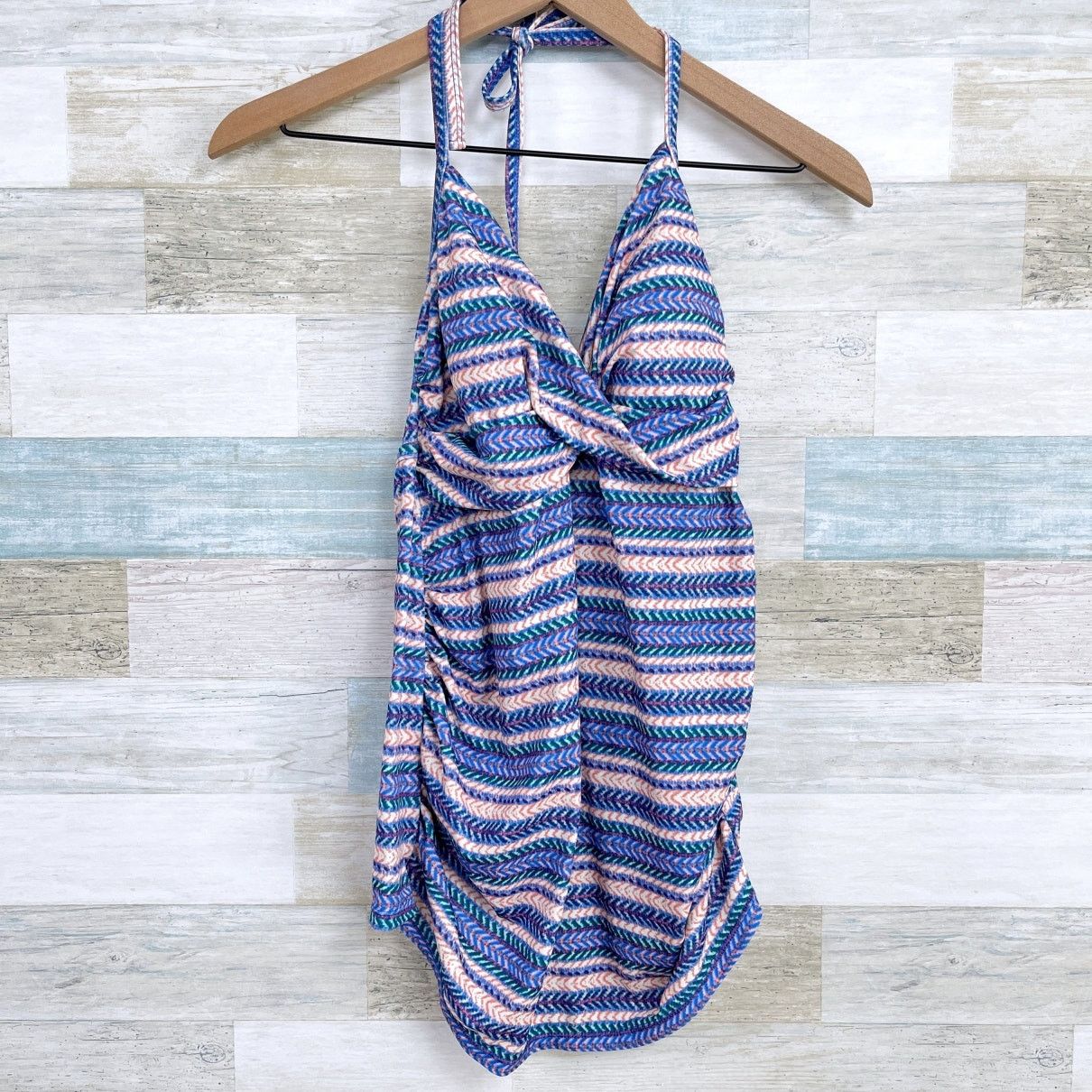 Other Liz Lange Maternity Striped Tankini Swim Top Blue Womens S Size S / US 4 / IT 40 - 1 Thumbnail