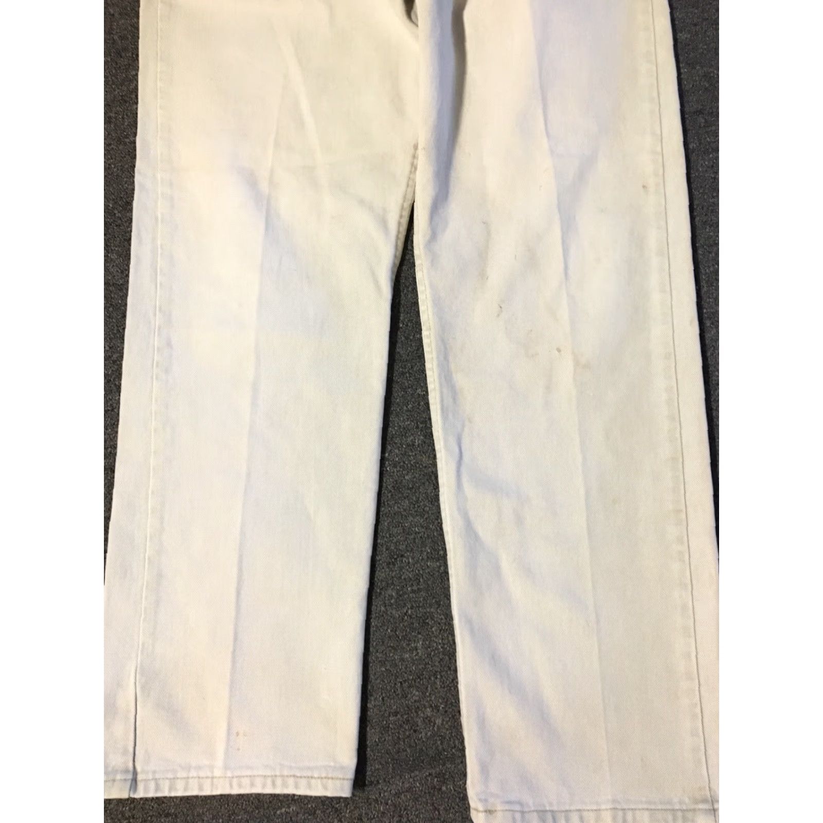 Wrangler VINTAGE Wrangler Jeans 90s Distressed Painted Pocket Straight 33/31 Men Beige Denim USA Punk Grunge 80s 70s Rock Western Motorcyclist Style Size US 33 - 6 Thumbnail