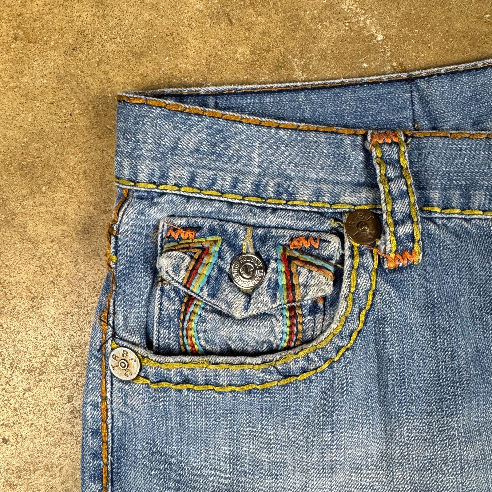 True Religion True Religion Jeans Men’s 40 Rainbow Stitch Straight Leg Size US 39 - 2 Thumbnail