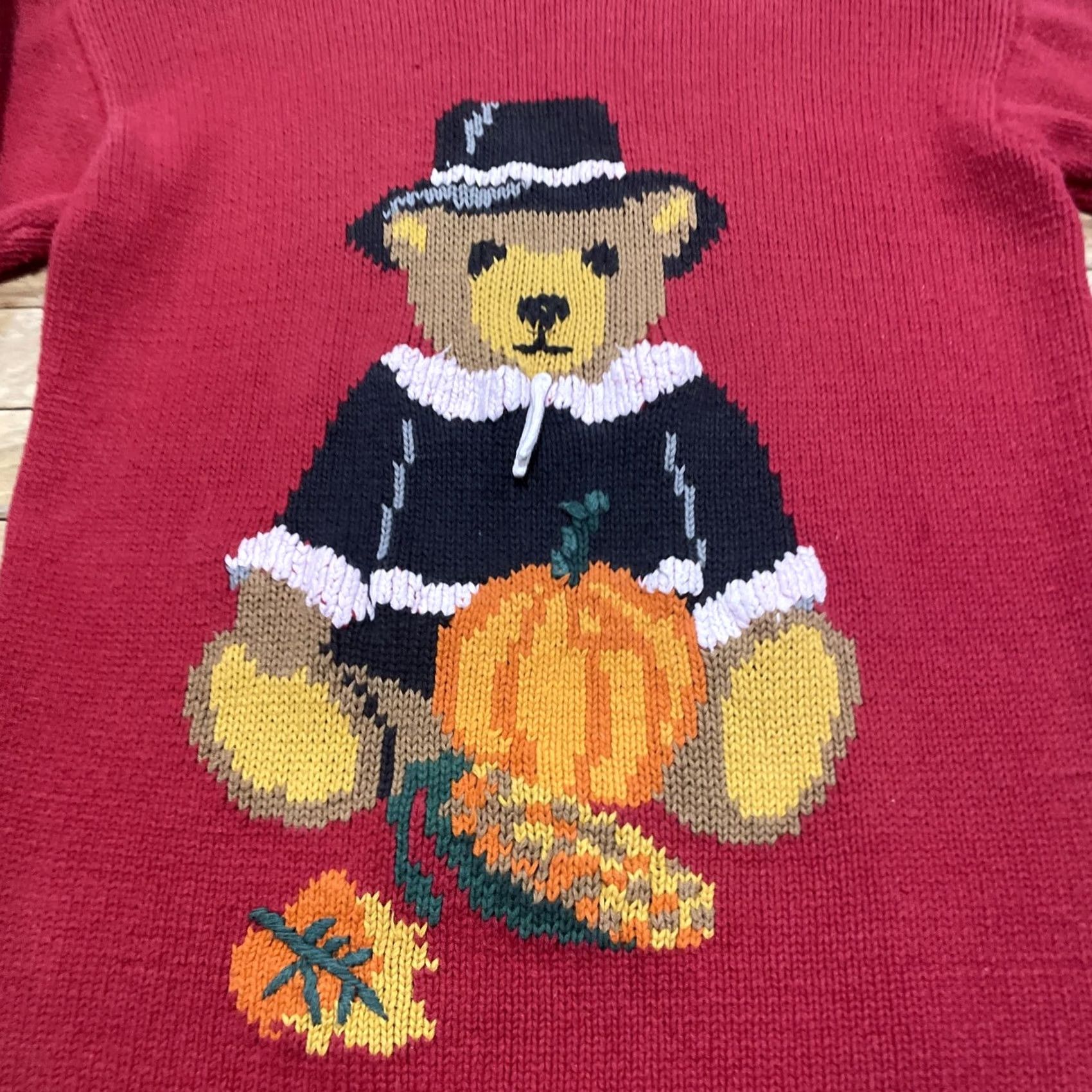 Vintage VINTAGE The Eagle's Eye Halloween Teddy Big Bear Pumpkin Sweater Women L Pullover Red Black Orange 90s Halloween Decor Ladies L Size L / US 10 / IT 46 - 5 Thumbnail